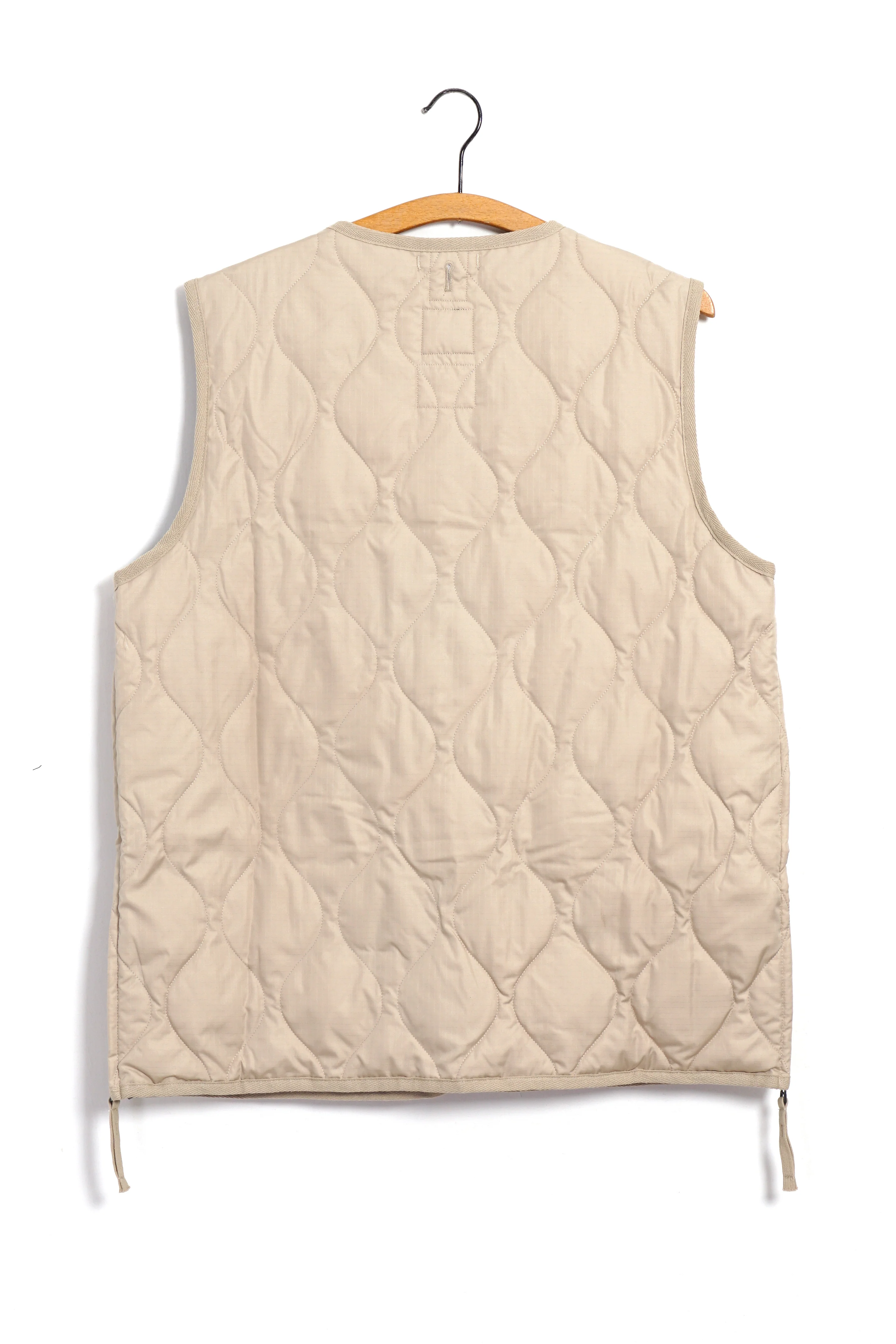 DOWN VEST | Military V-Neck Down Vest | Cream - Image 3