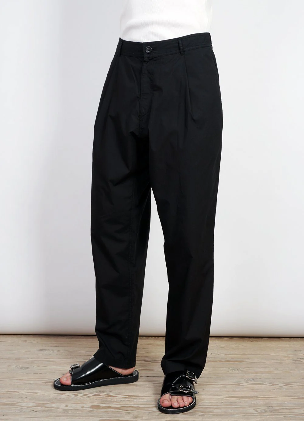 EIGIL | Light Wide Cut Summer Trousers | Black - Image 3
