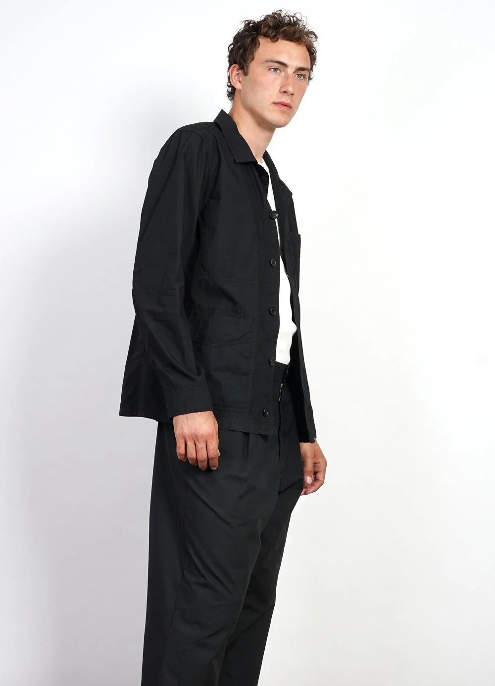 EIGIL | Light Wide Cut Summer Trousers | Black - Image 7