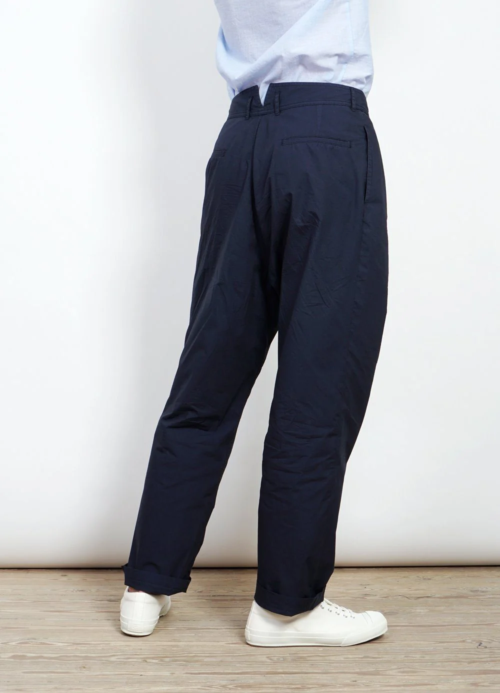 EIGIL | Light Wide Cut Summer Trousers | Navy - Image 5