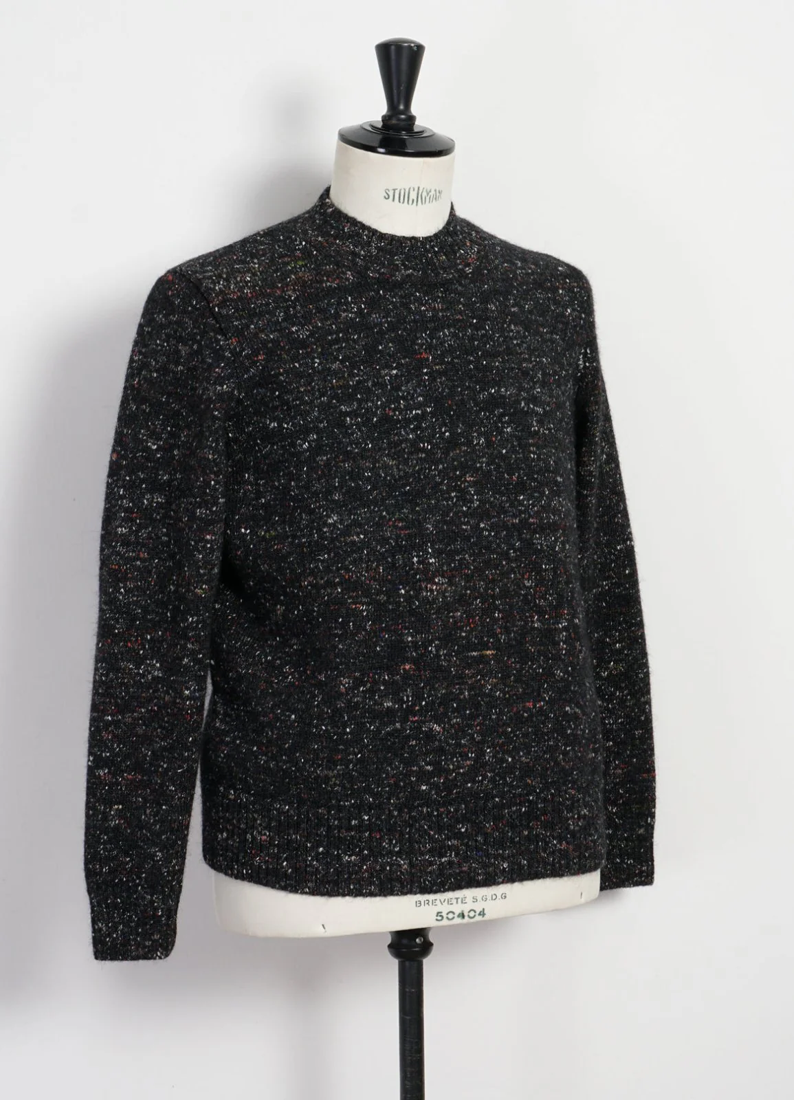 EIVIND | Crew Neck Rib Sweater | Donegal Black - Image 6