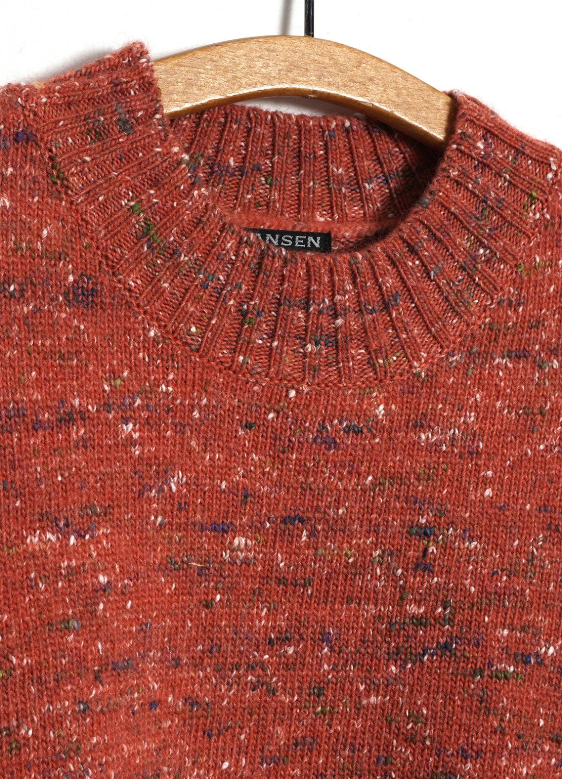 EIVIND | Crew Neck Rib Sweater | Donegal Coral - Image 6