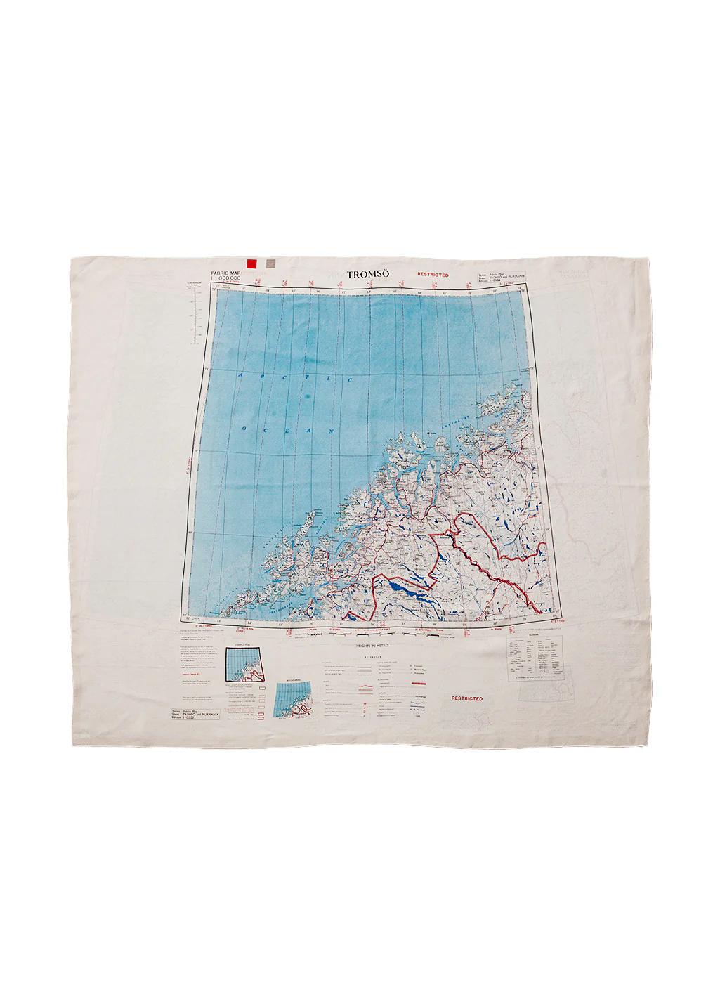 ESCAPE SCARF | Vintage British Army Map | Murmansk / Tromso - Image 2