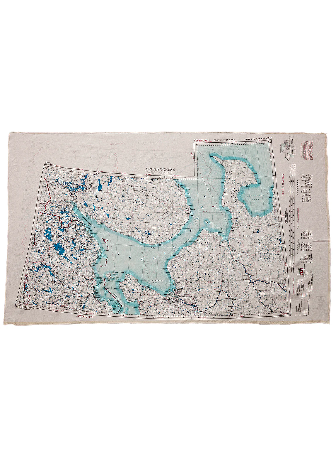 ESCAPE SCARF | Vintage British Army Map | Namsos / Archangels'k - Image 2