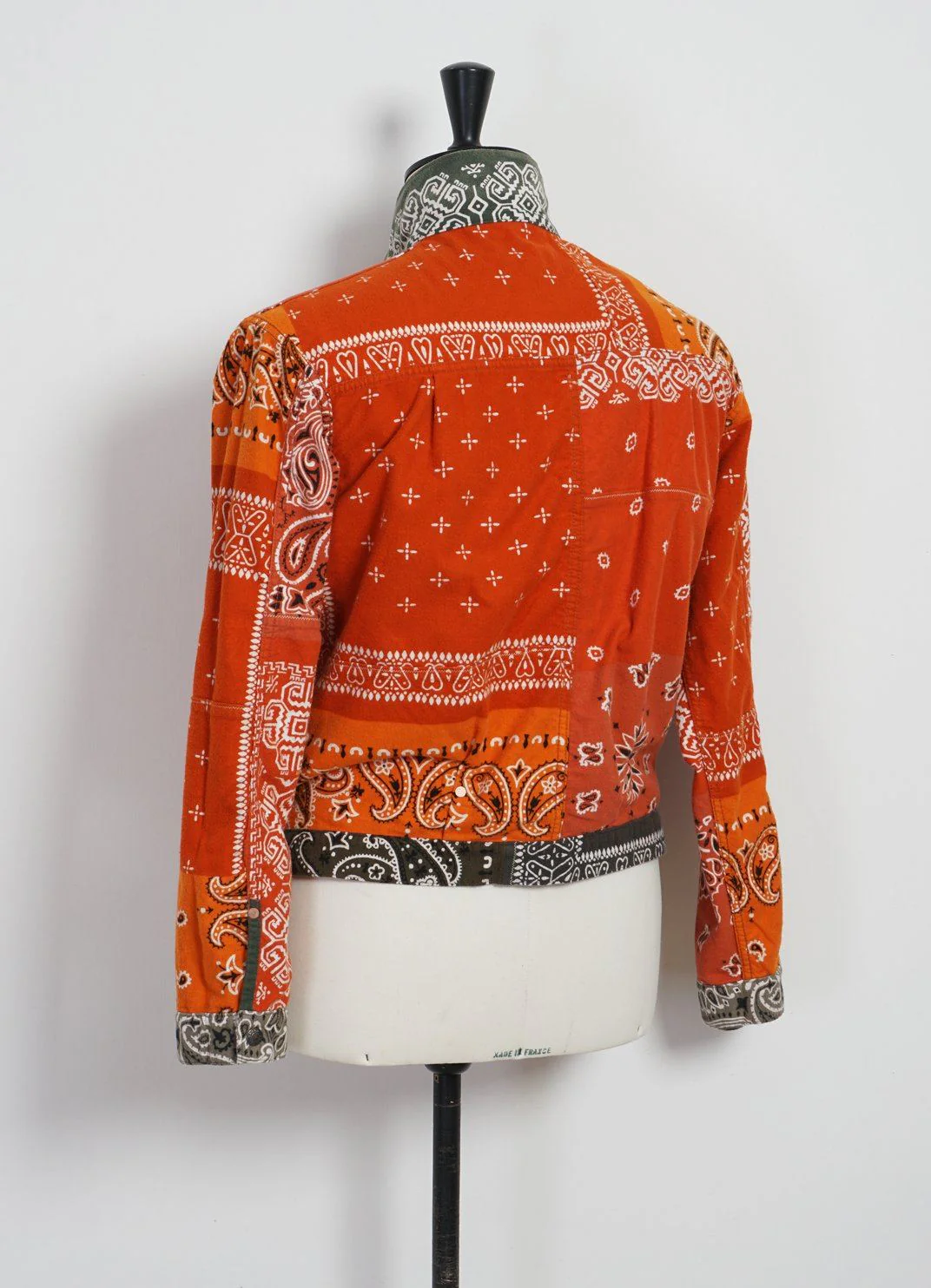 Flannel 1st | Reversible Bandana Jacket | Khaki x Orange - Image 8