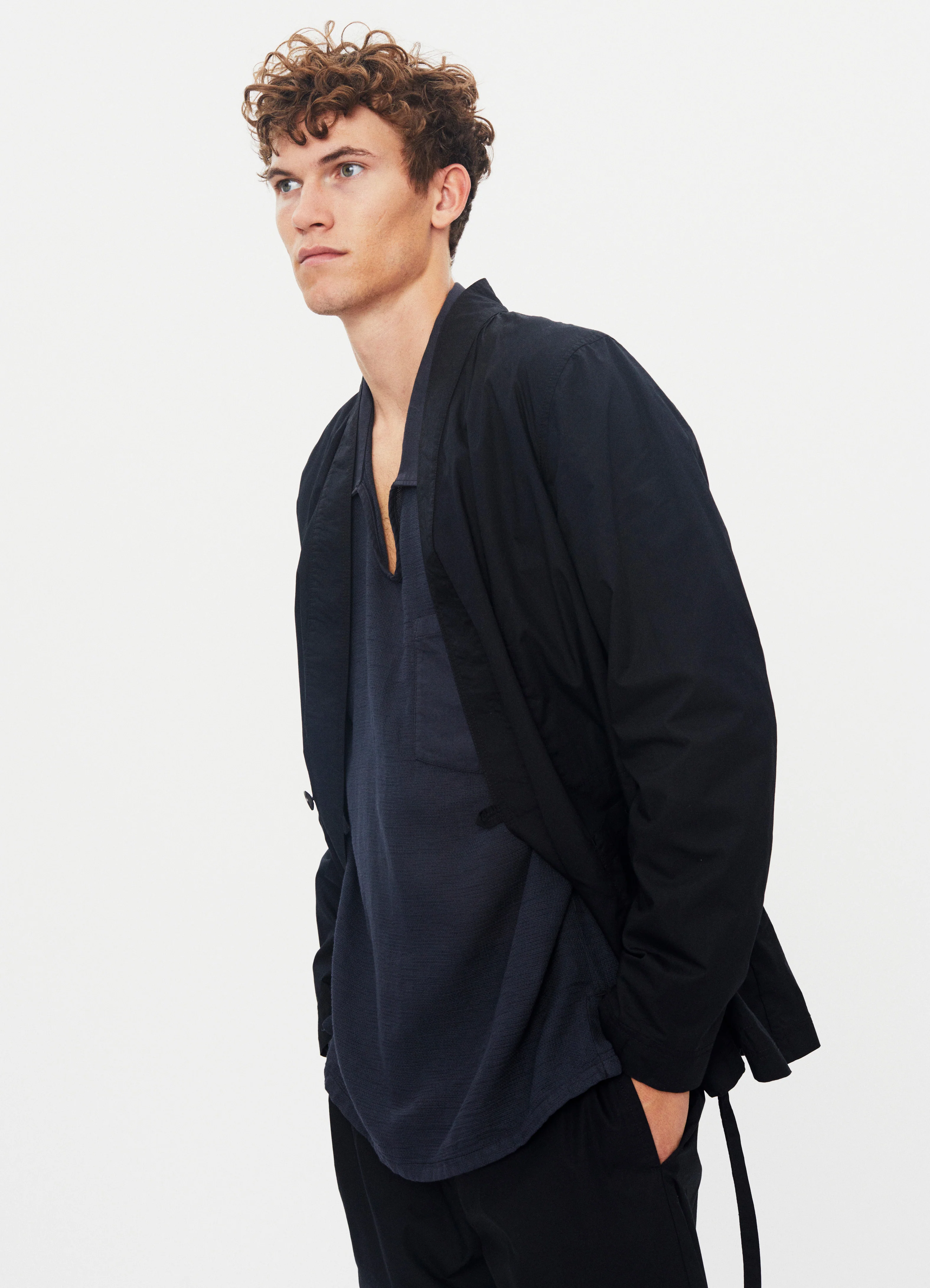 FOLKE 31-64-2 | Eastern Style jacket | Black Parachute - Image 2