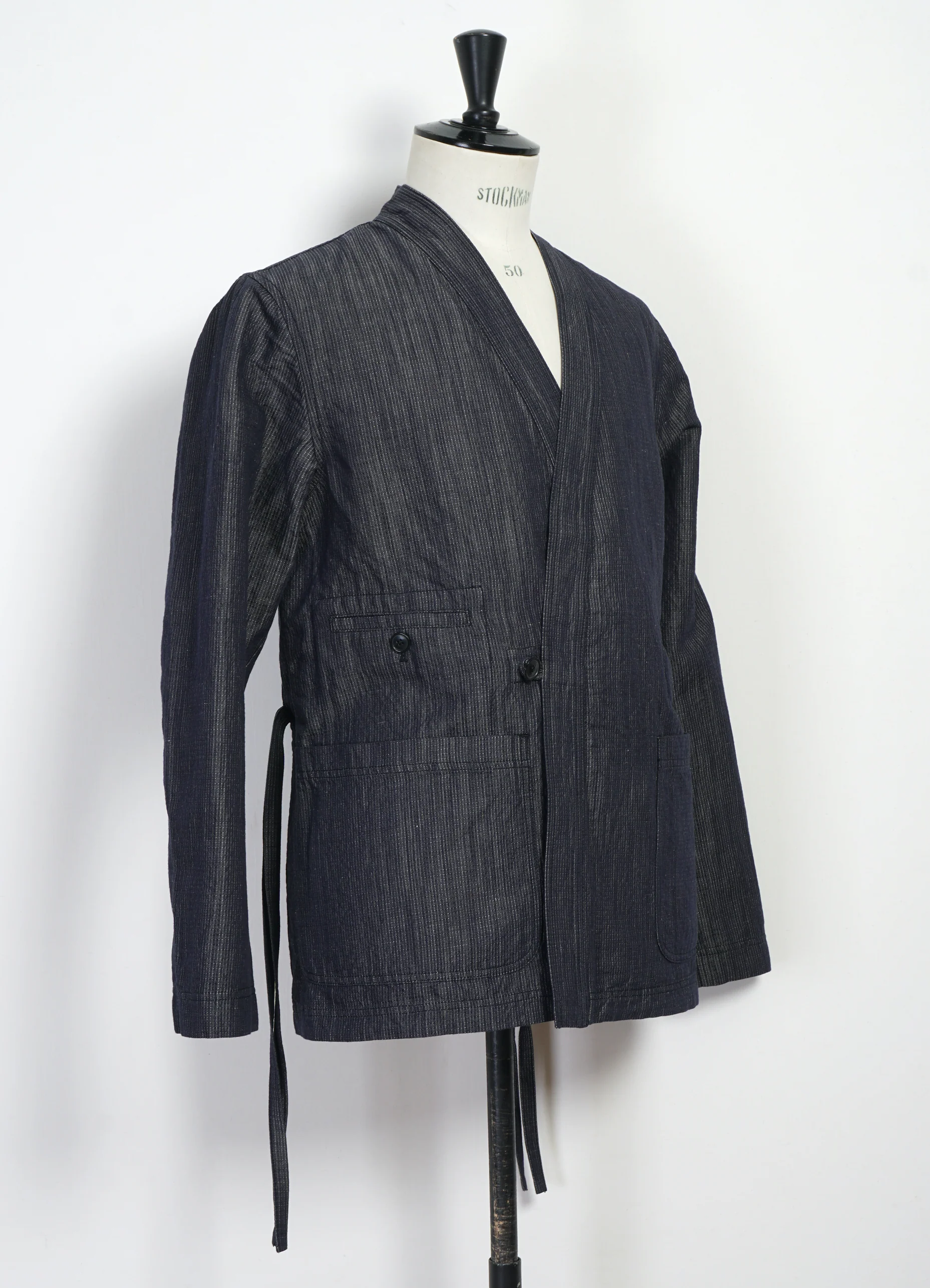 FOLKE 31-66-3 | Eastern Style Jacket | Navy Dobby - Image 4