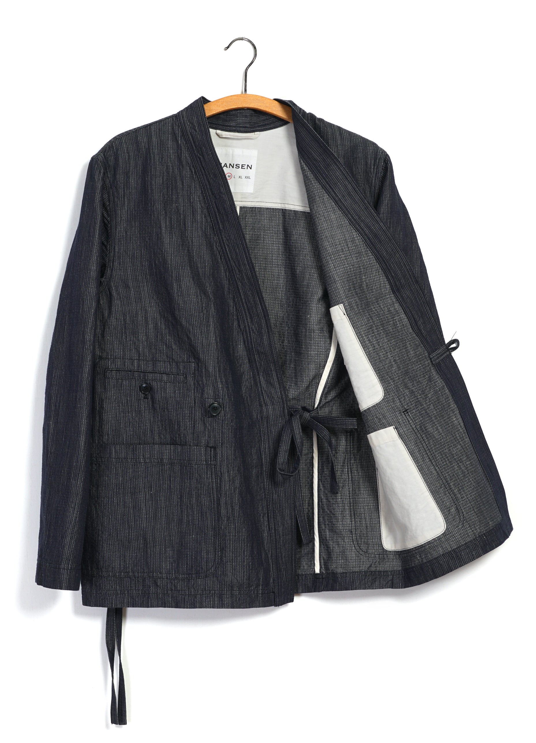 FOLKE 31-66-3 | Eastern Style Jacket | Navy Dobby - Image 6