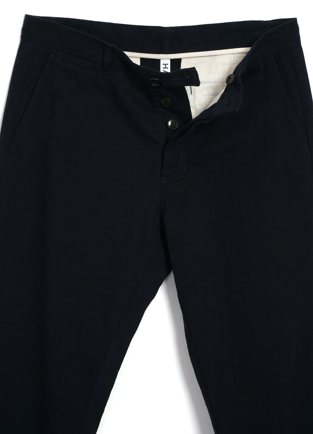 FRED | Regular Cut Work Trousers | Black Slub - Image 2