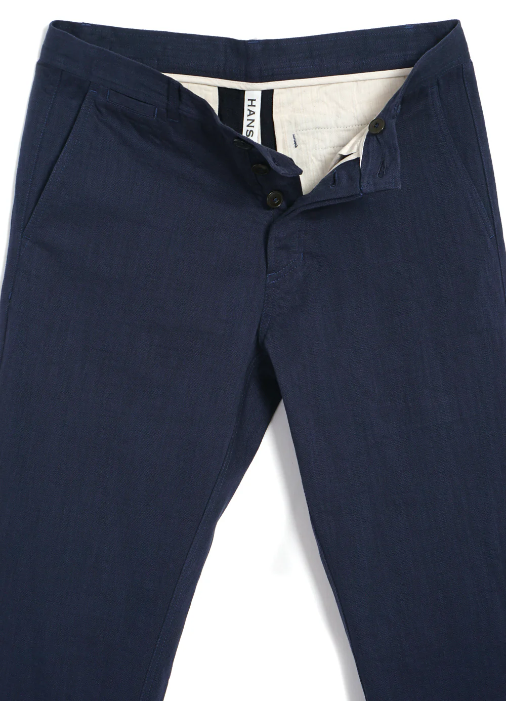 FRED | Regular Cut Work Trousers | Navy Slub - Image 4