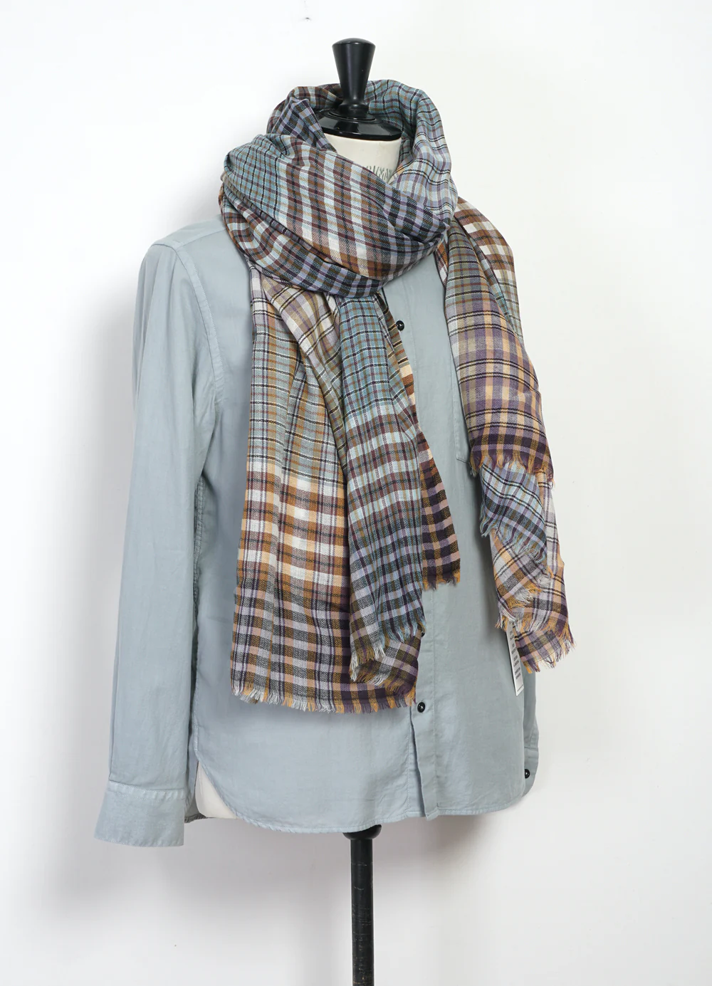 GR ECHARPE | Shawl Scarf | A-Charcoal - Image 3
