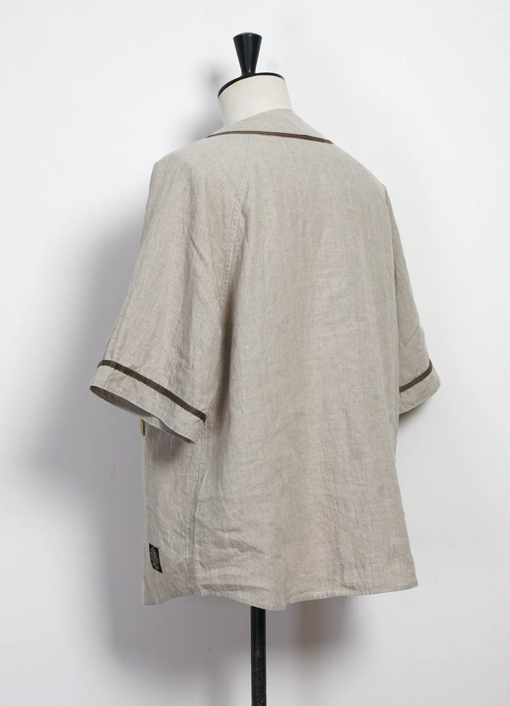 GREAT KOUNTRY | French Linen Baseball Shirt | Beige - Image 3