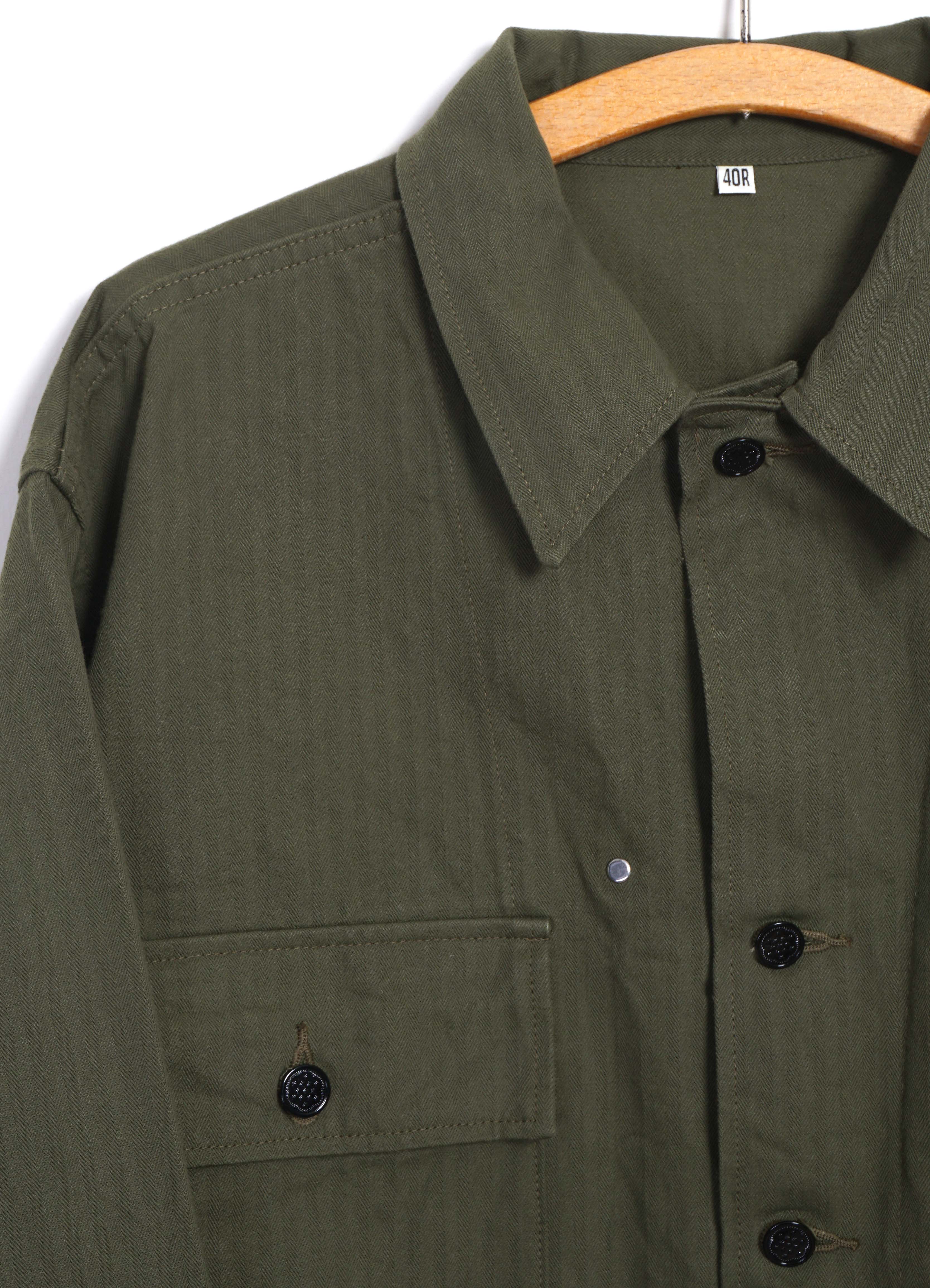 HERRINGBONE TWILL JACKET | Olive - Image 4