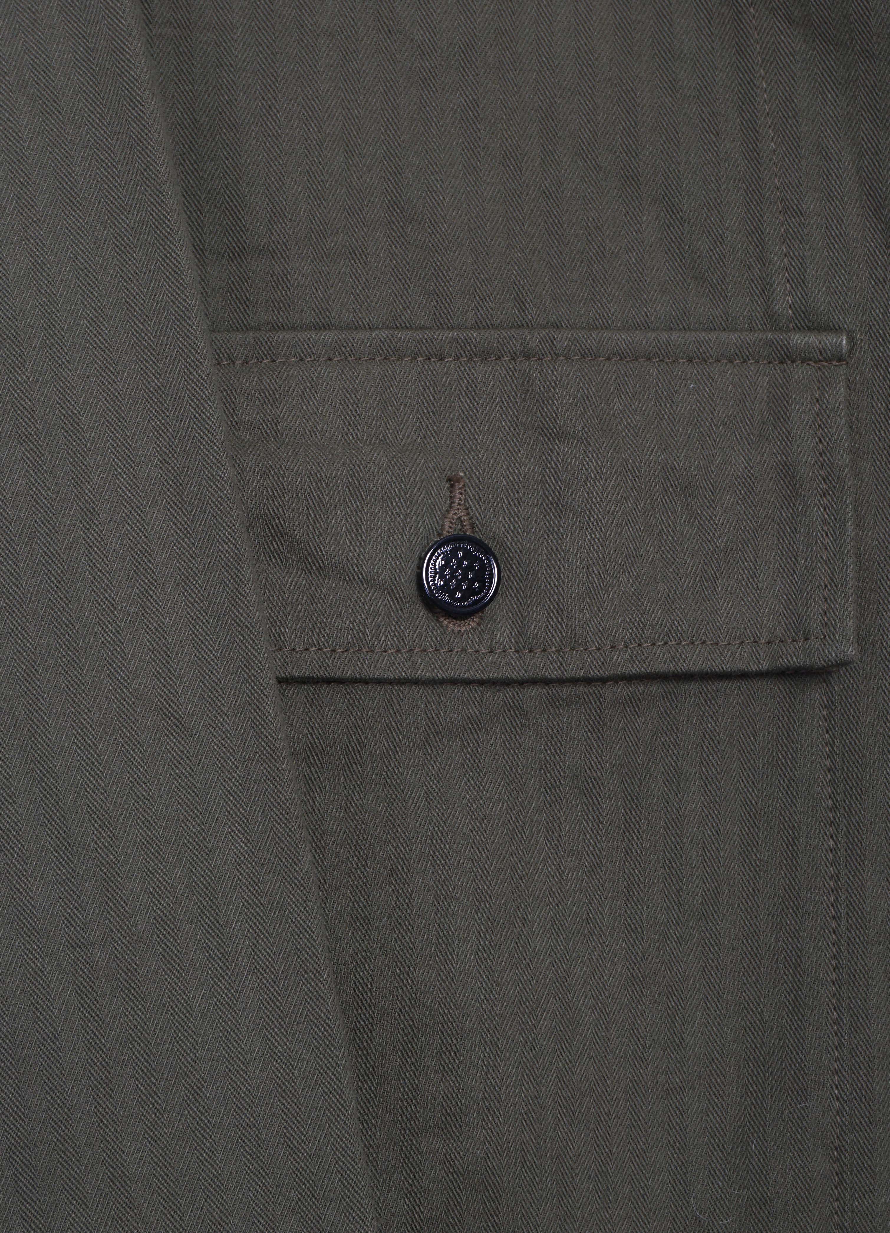 HERRINGBONE TWILL JACKET | Olive - Image 5