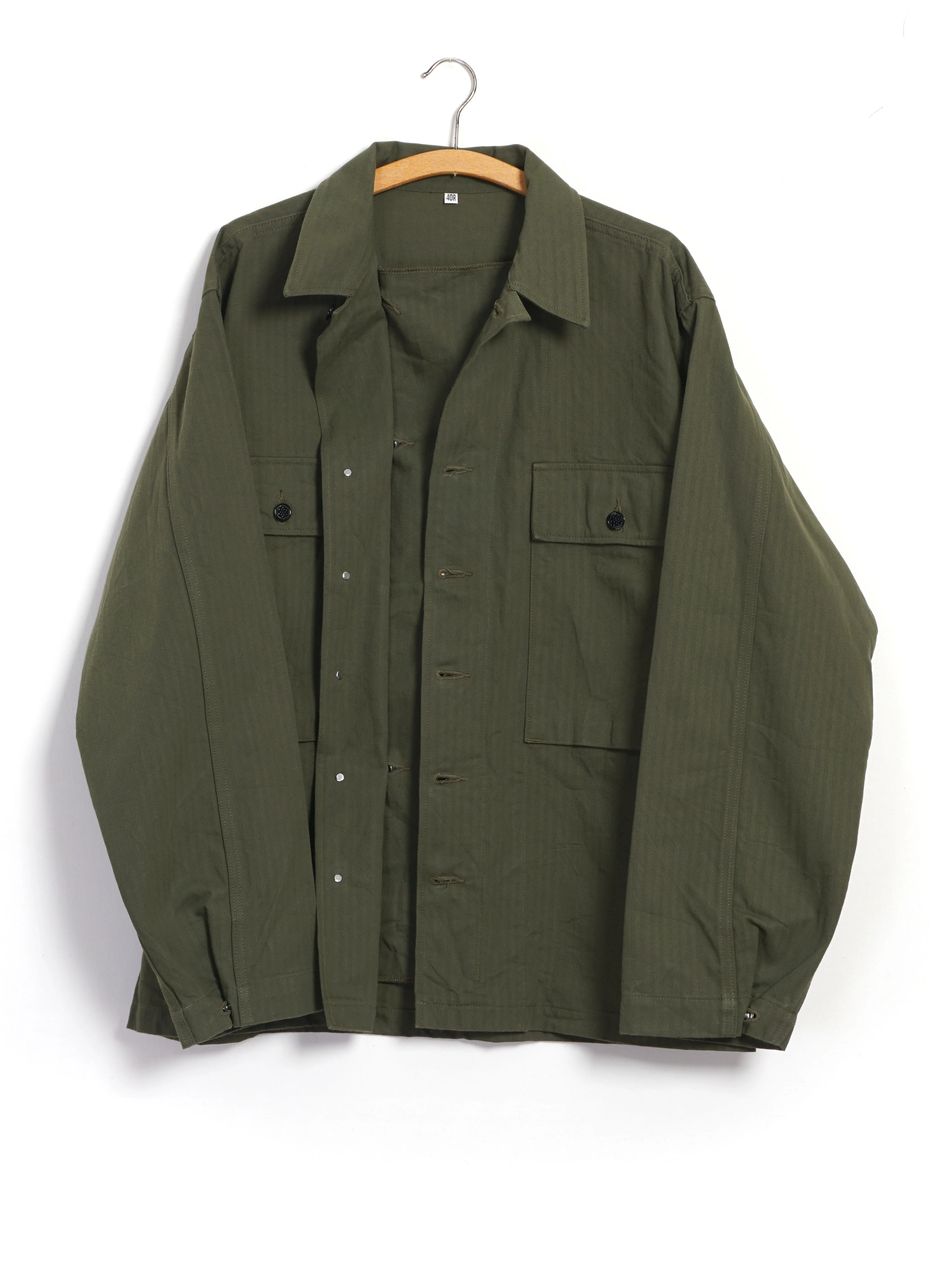 HERRINGBONE TWILL JACKET | Olive - Image 7