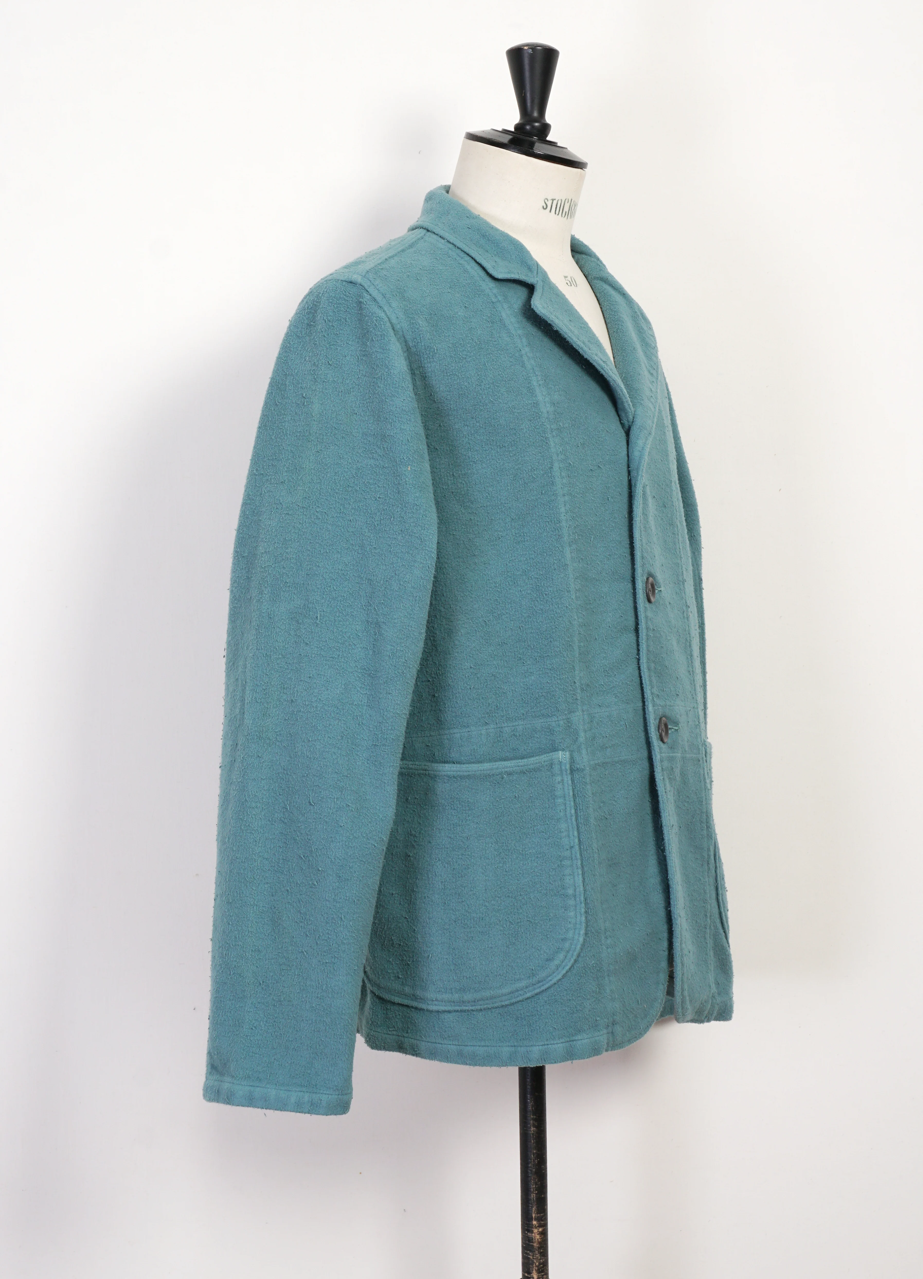 HOSPITAL JACKET | Napped Heat Corduroy Jacket | Turquoise - Image 2