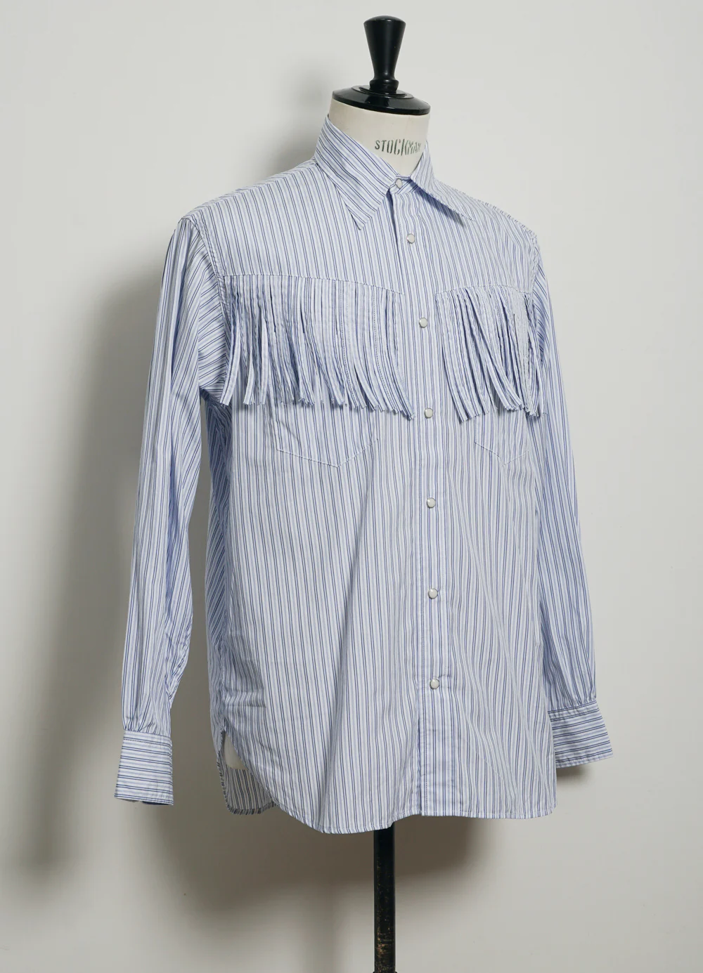 HUSKY | Fringed Western Shirt | Blue/White - Image 3