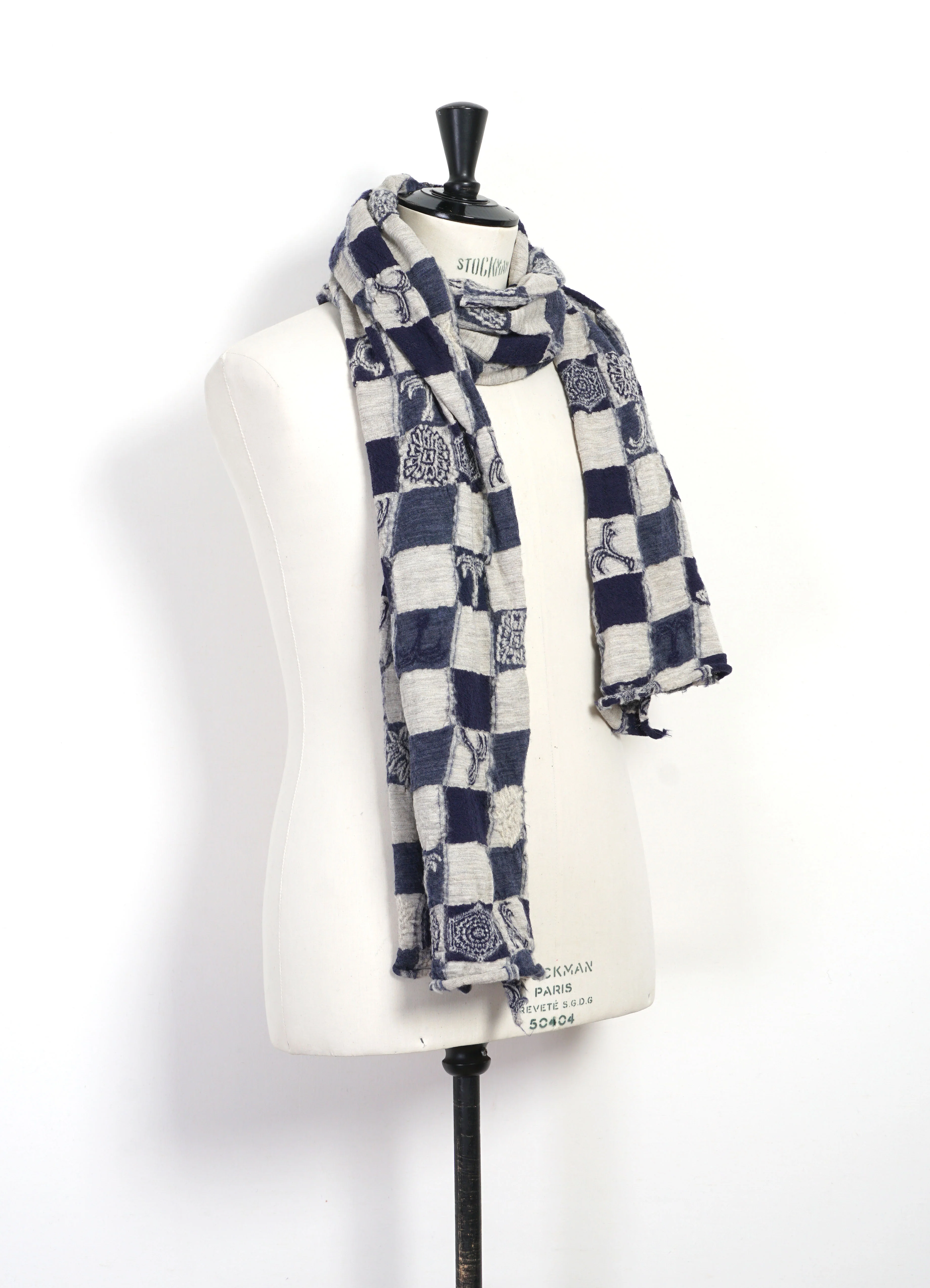 ICHIMATSU ANCHOR | Compressed Wool Scarf | Navy - Image 3
