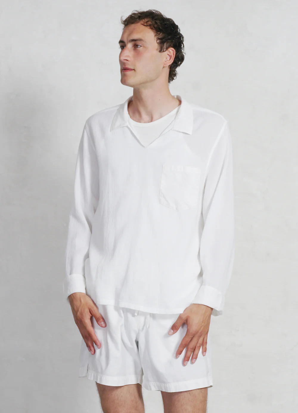 JANIK | Casual Drawstring Shorts | White - Image 3