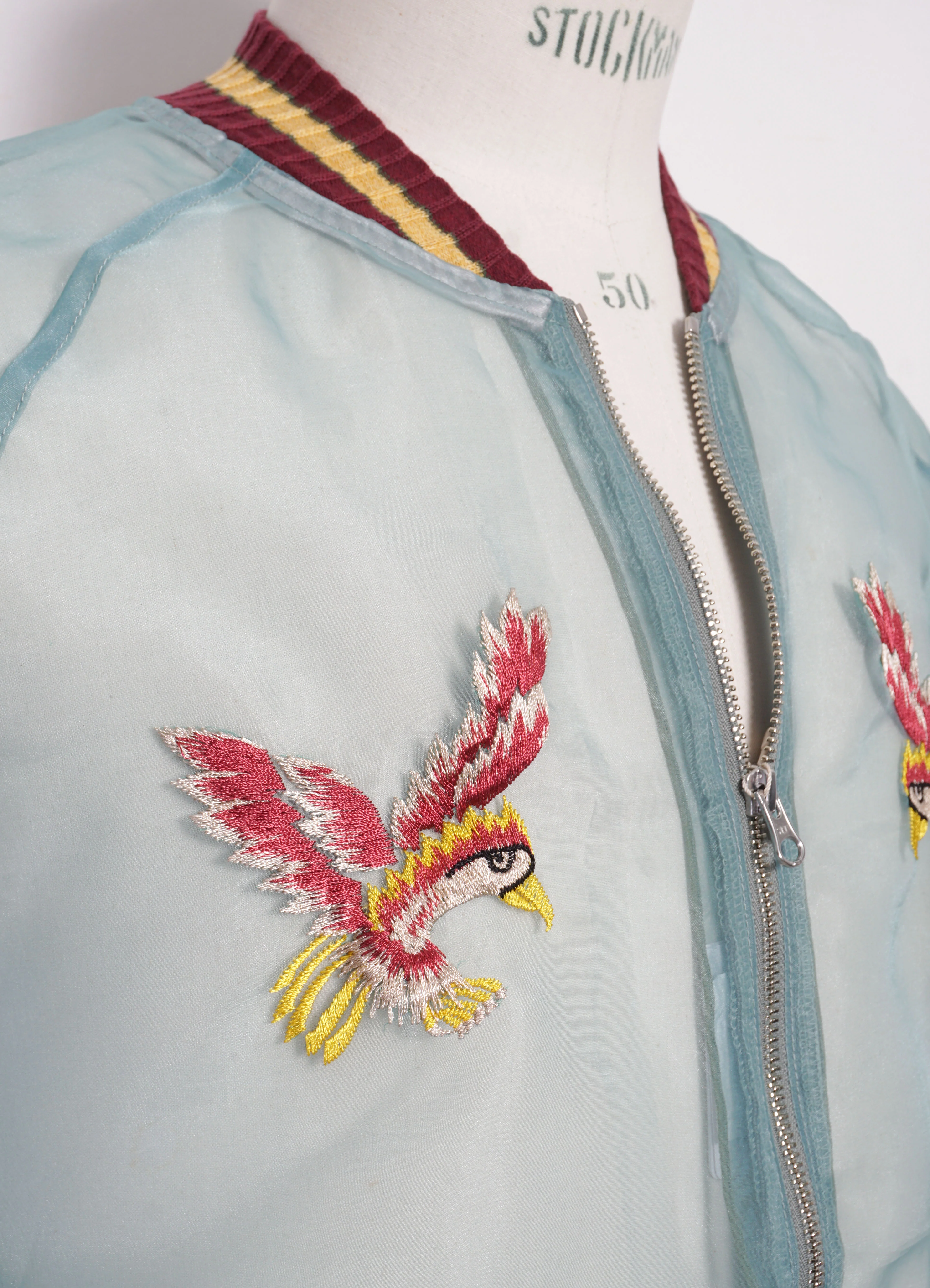 JAPAN | Sheer Pearl Souvenir Jacket | Moss Green - Image 8