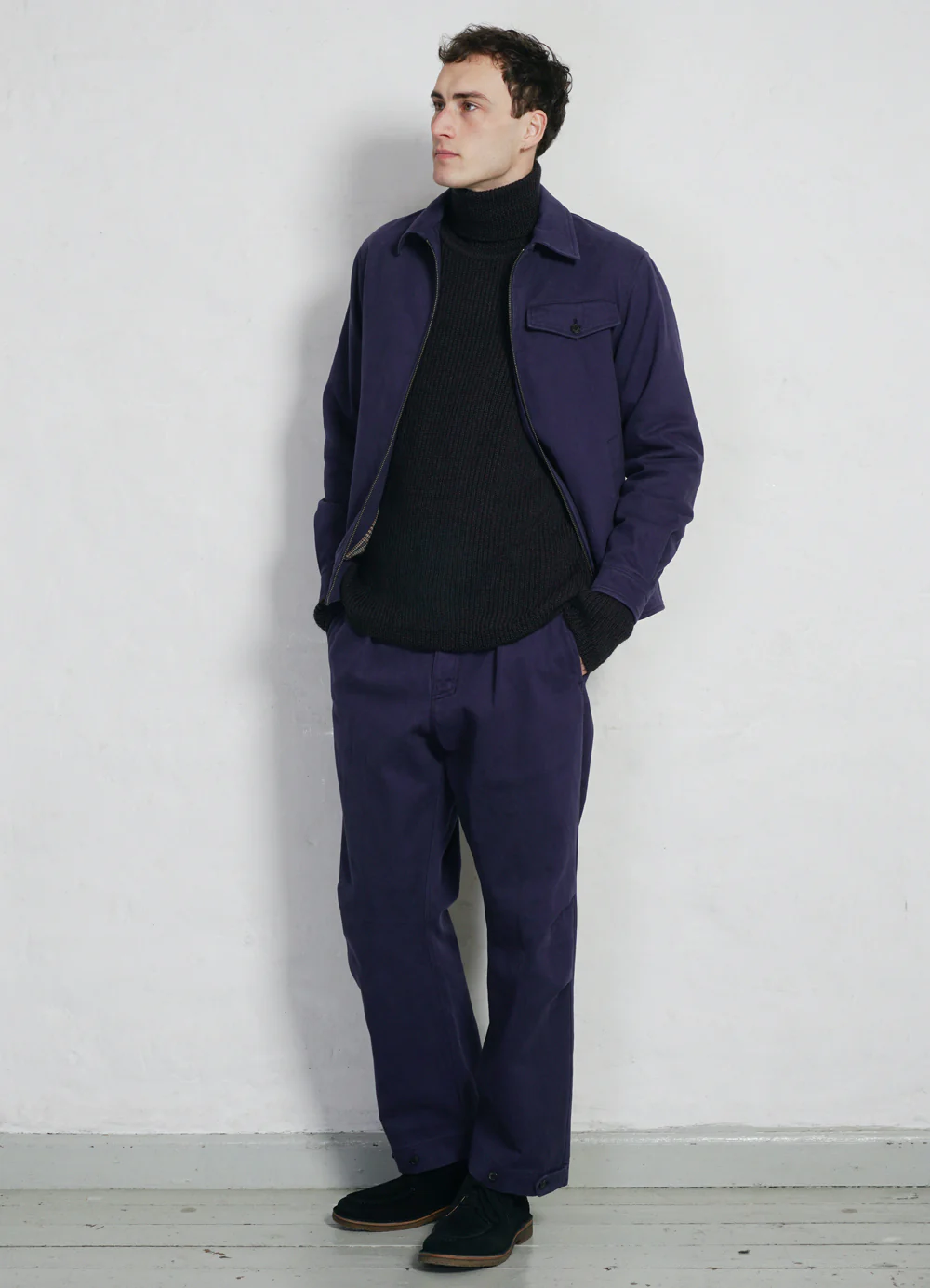 JARLE | Casual Zipper Jacket | French Blue - Image 5