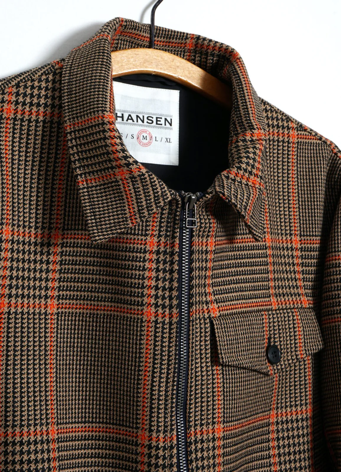 JARLE | Casual Zipper Jacket | Orange Glen Check - Image 4