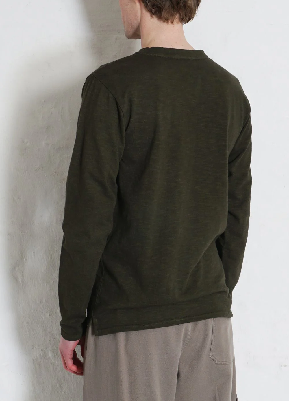 JONES | Long Sleeve Crew Neck Pocket T | Seaweed - Image 3
