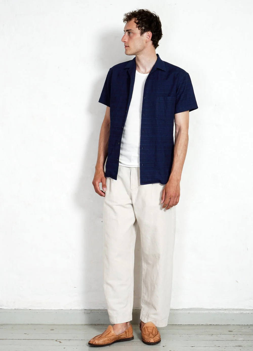 JONNY | Short Sleeve Shirt | Dobby Indigo - Image 2