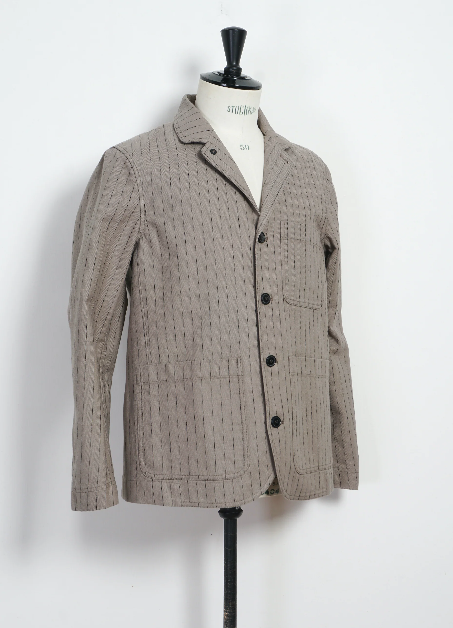 JOSUF 31-57-5 | Workwear Blazer | Beige Herringbone Pin - Image 3