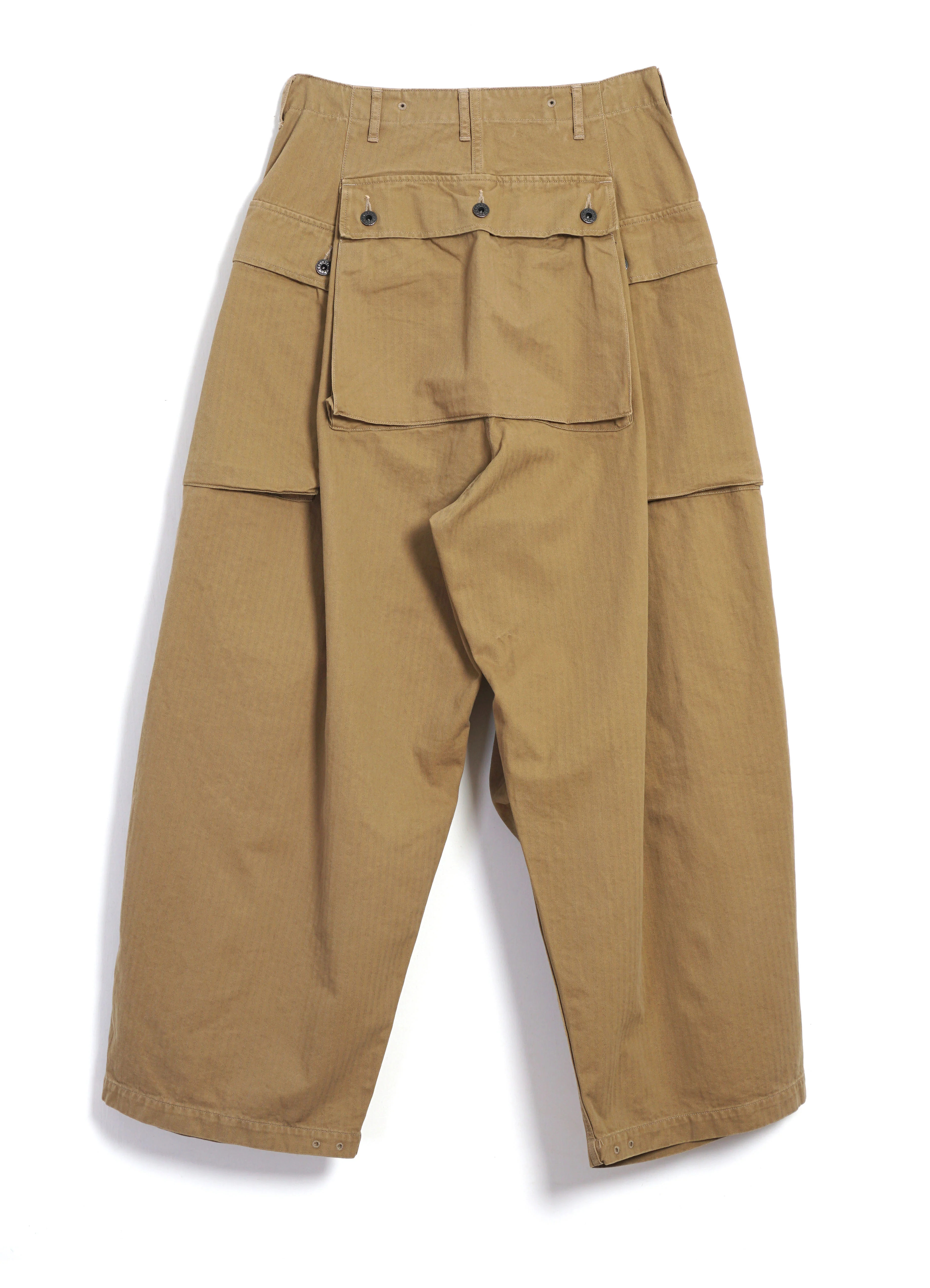 JUMBO MONKEY PANTS | Herringbone Twill Workwear Trouser | Camel - Image 2