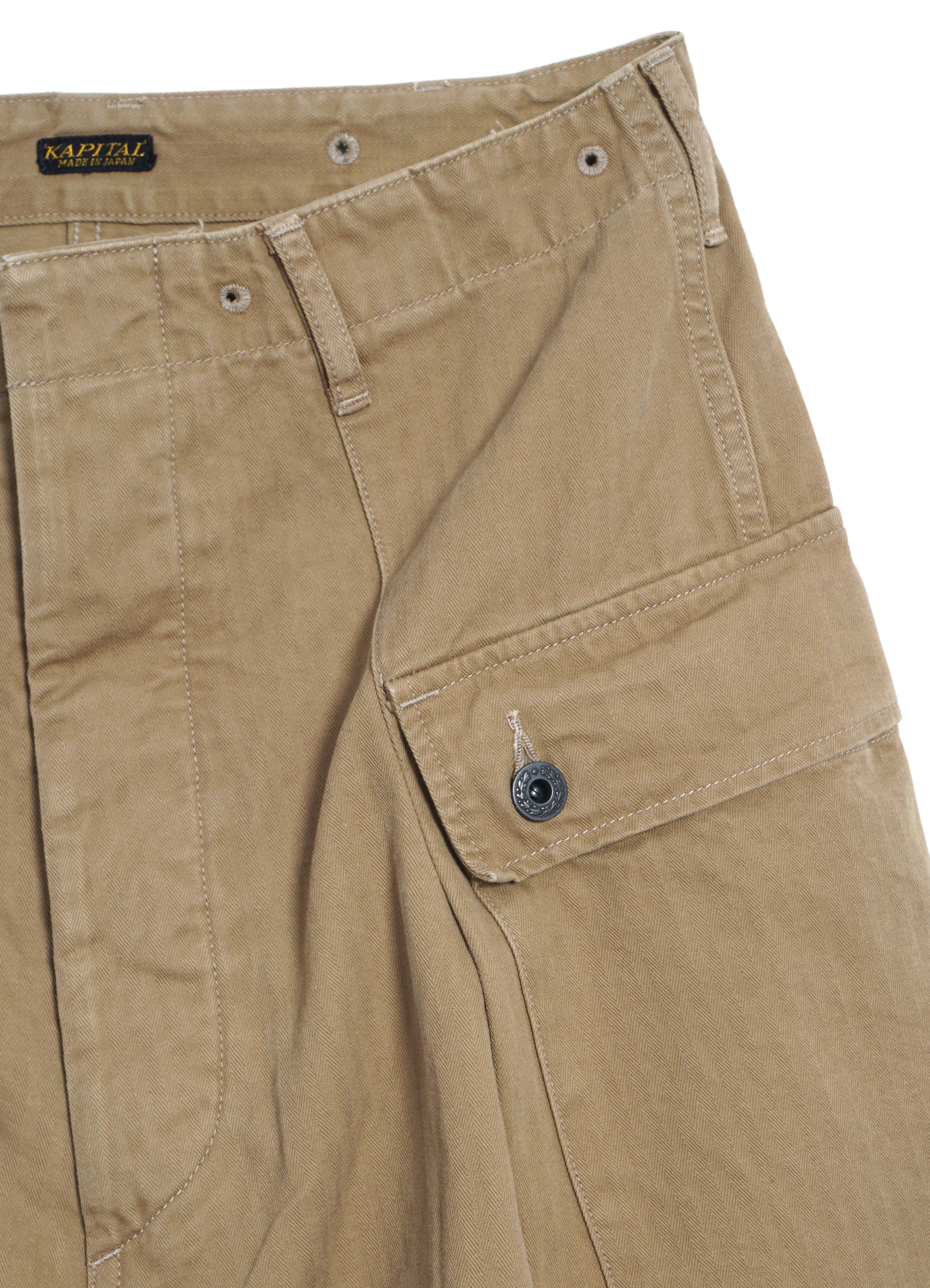 JUMBO MONKEY PANTS | Herringbone Twill Workwear Trouser | Camel - Image 3