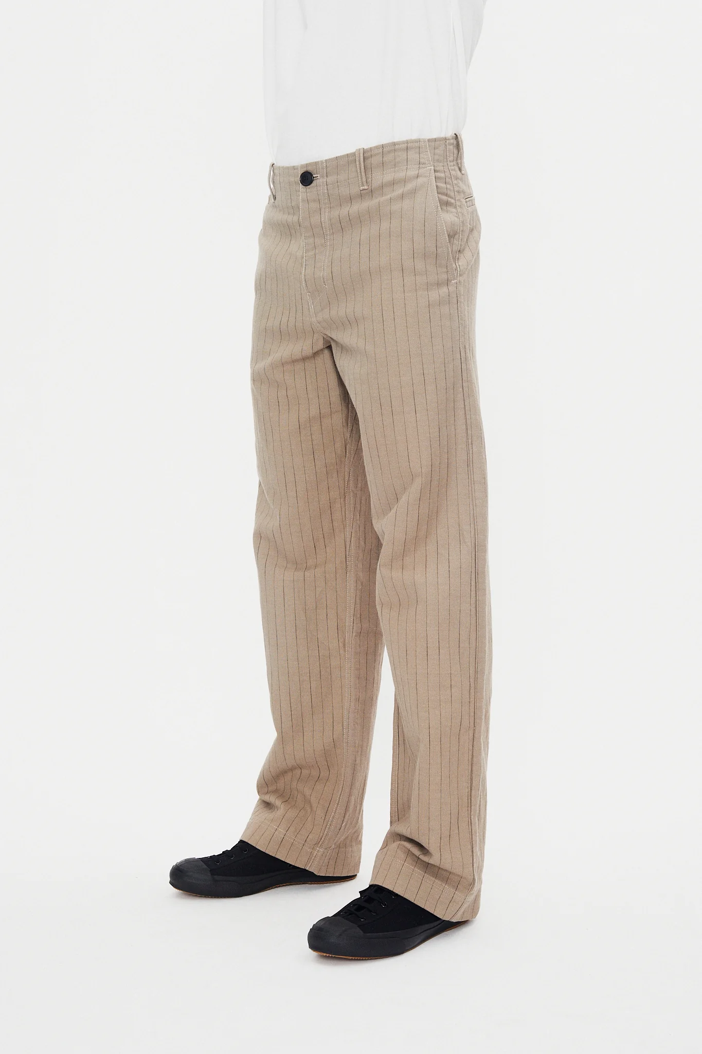 KELD 31-57-5 | Straight Cut Trousers | Beige Herringbone Pin - Image 3