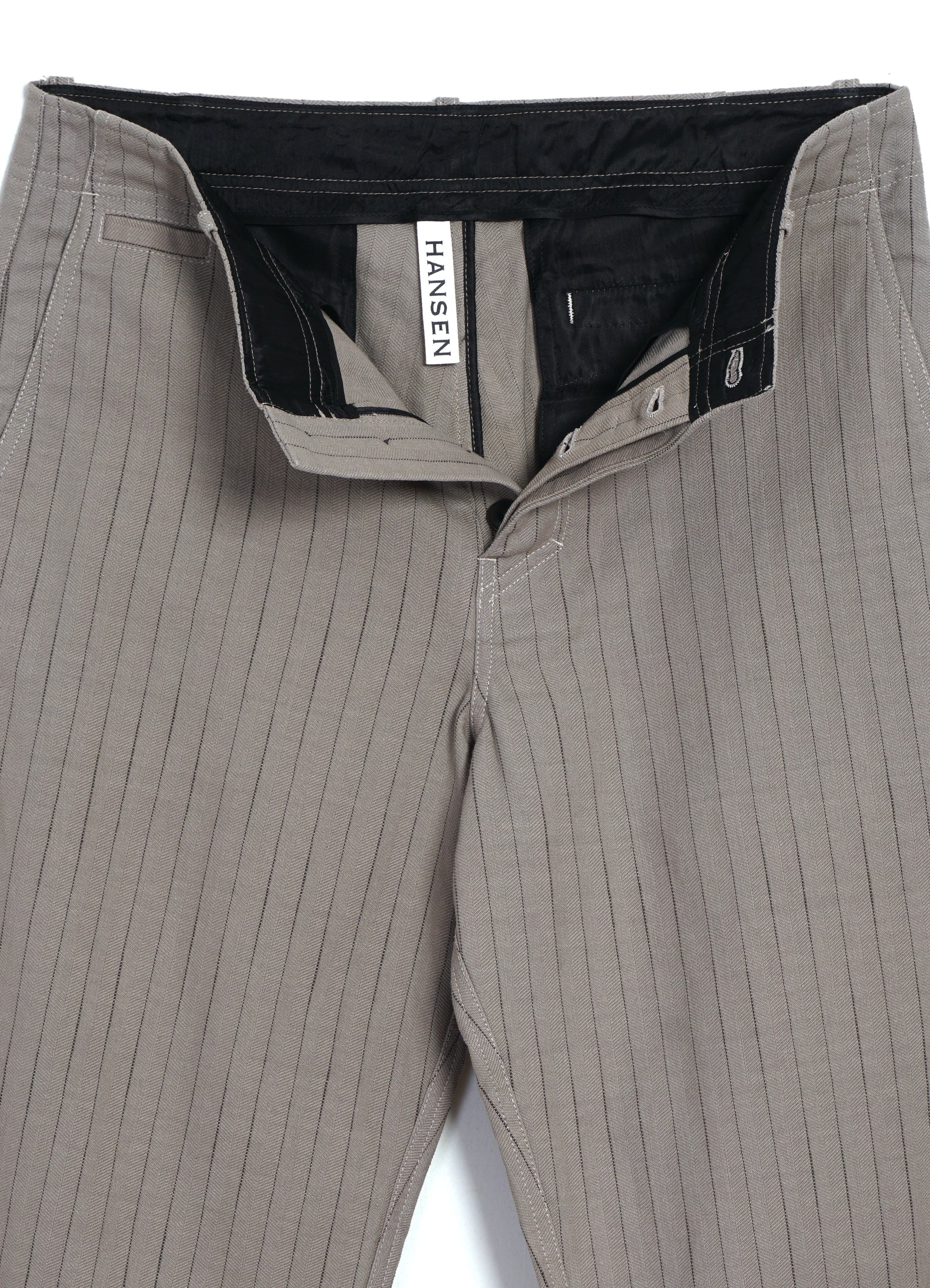 KELD 31-57-5 | Straight Cut Trousers | Beige Herringbone Pin - Image 5
