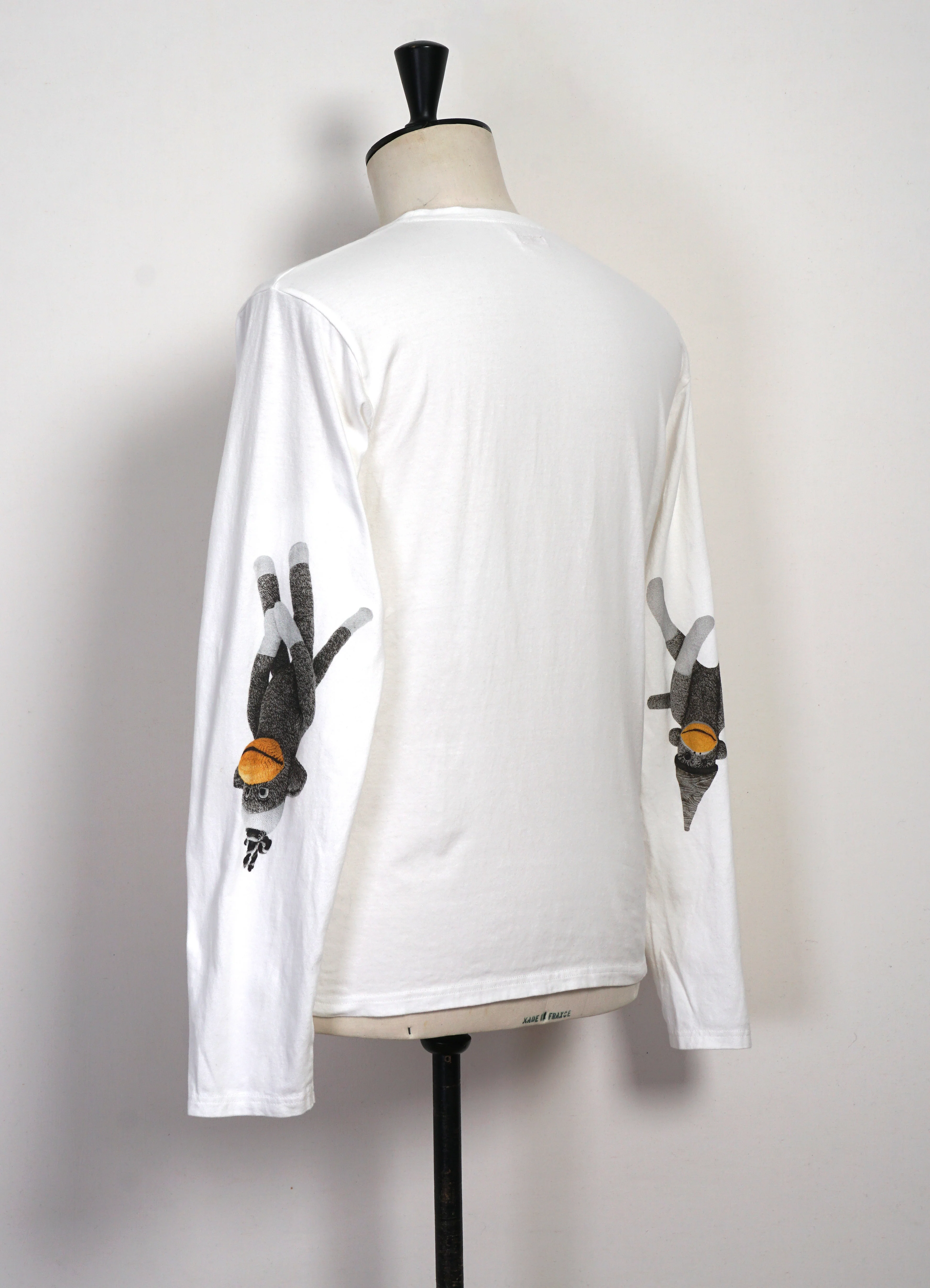 KINECHISAKU | 20/- Long Sleeve Jersey Crewneck | White - Image 3