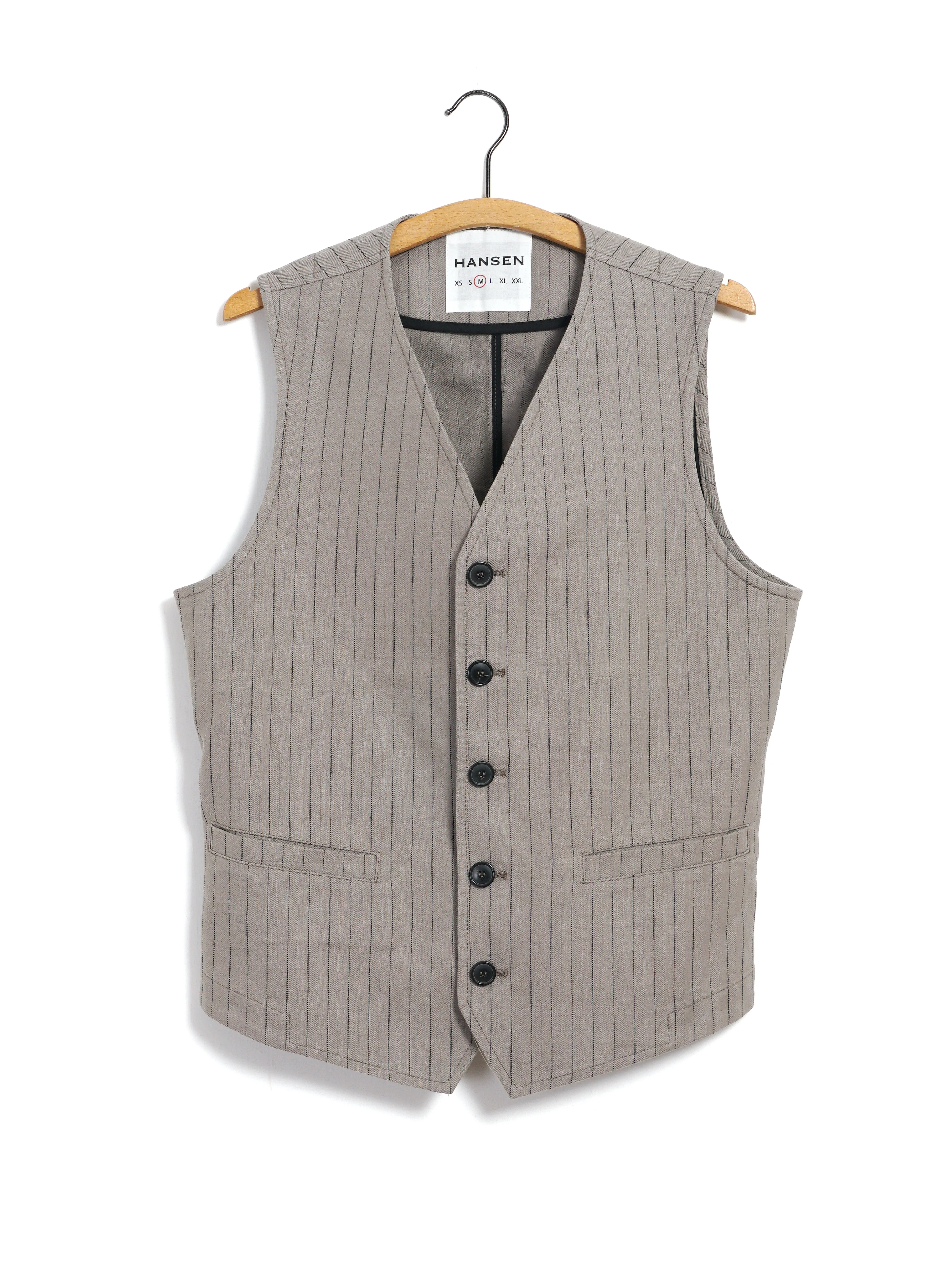 KNUD 31-57-5 | Casual Waistcoat | Beige Herringbone Pin