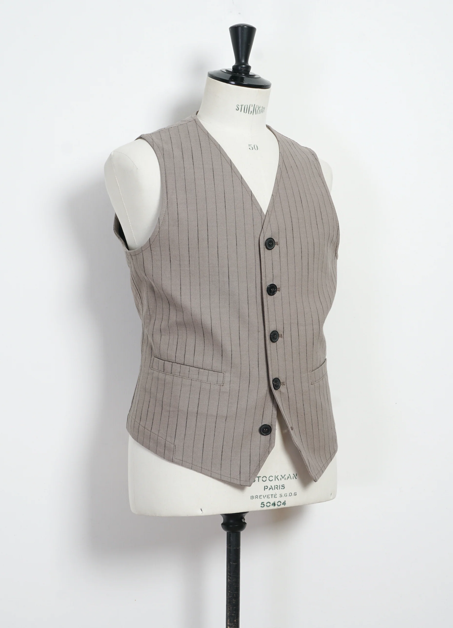 KNUD 31-57-5 | Casual Waistcoat | Beige Herringbone Pin - Image 4
