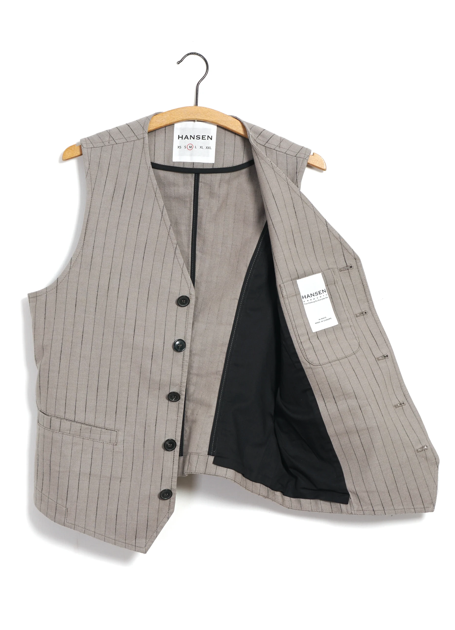 KNUD 31-57-5 | Casual Waistcoat | Beige Herringbone Pin - Image 6