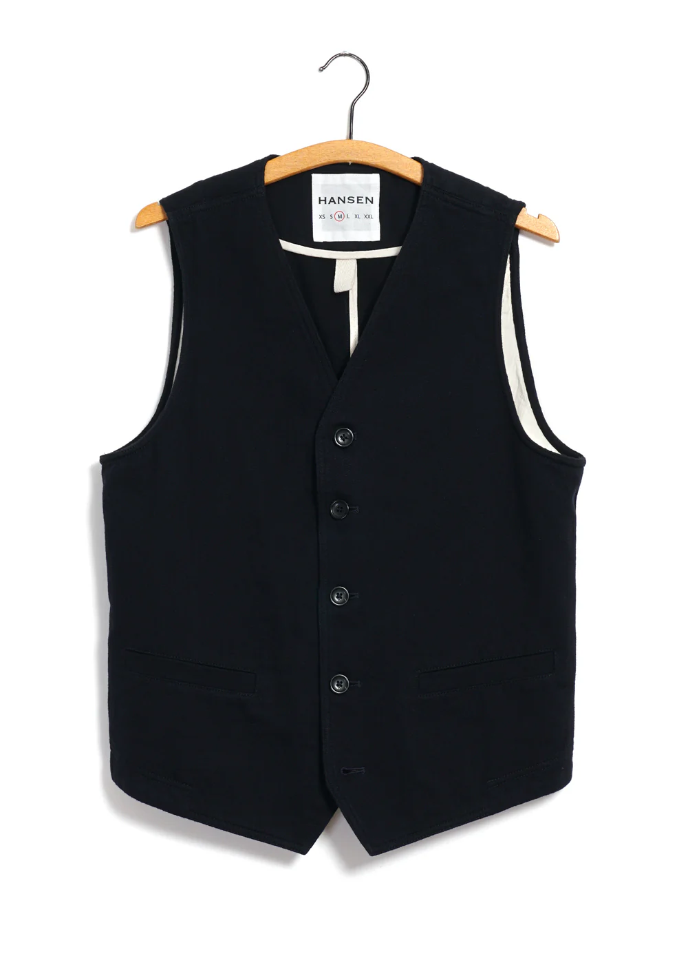 KNUD | Casual Waistcoat | Black Slub
