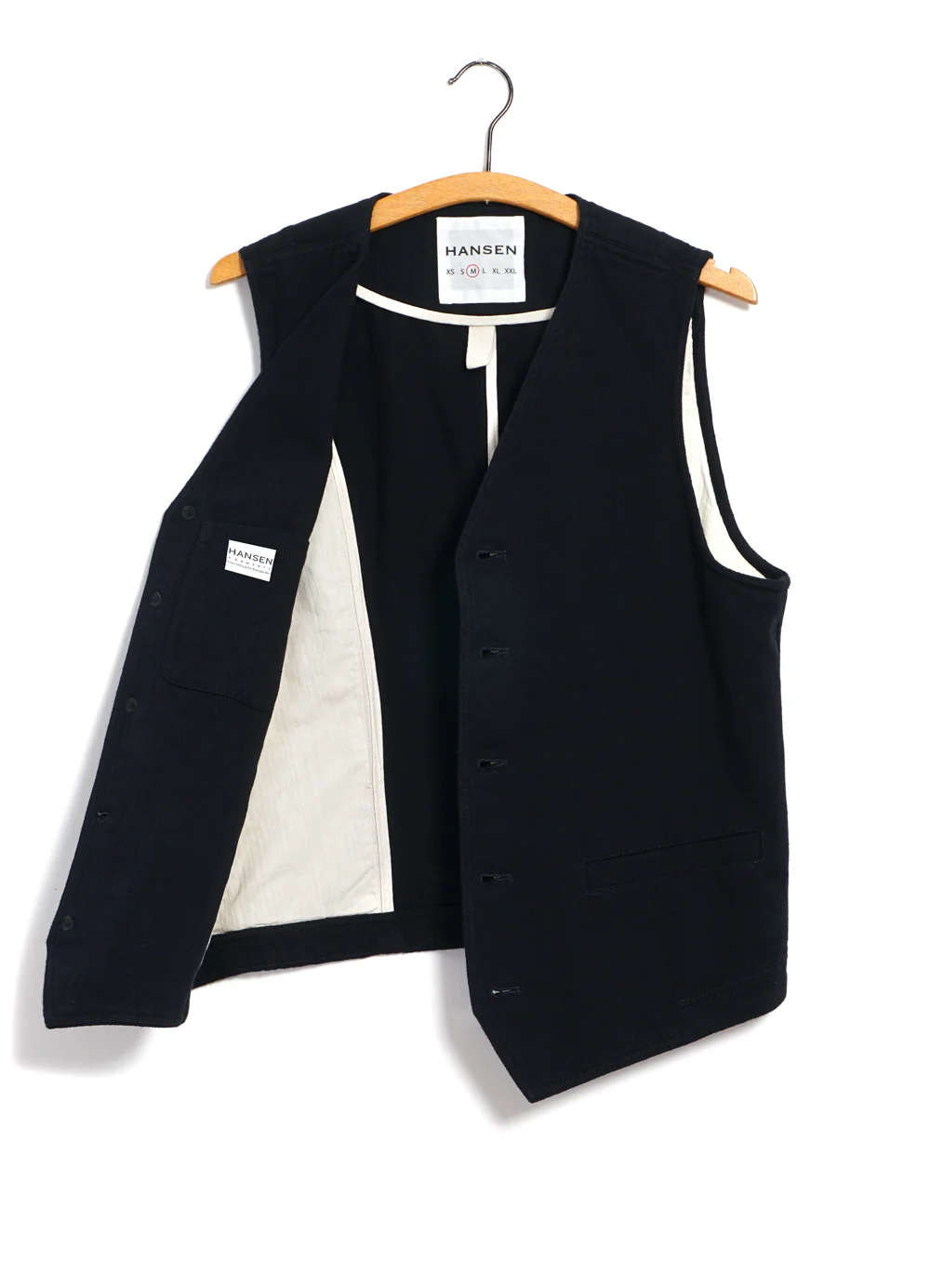 KNUD | Casual Waistcoat | Black Slub - Image 2