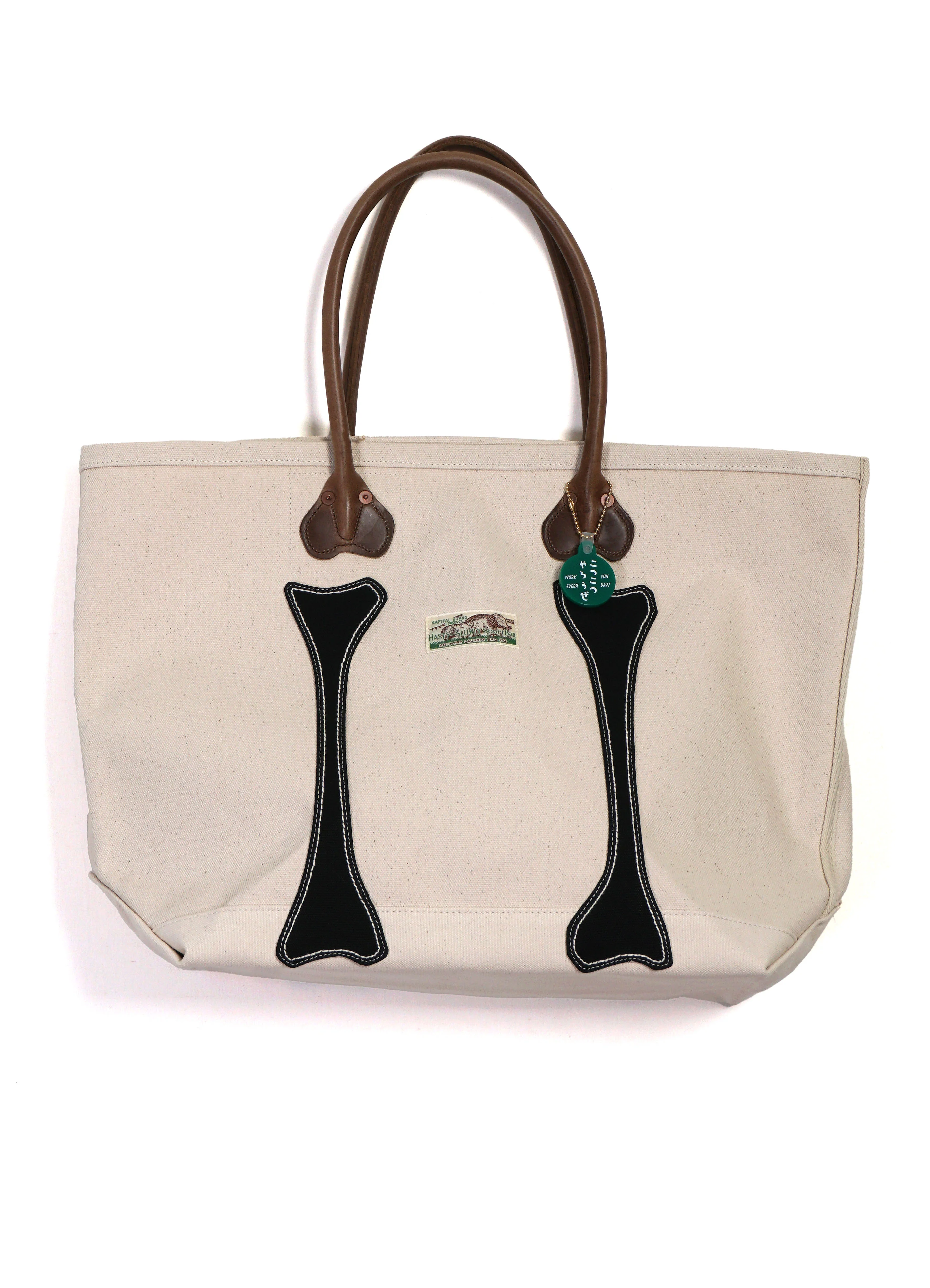 KOTSU KOTSU | #4 Canvas Tote Bag (M) | Ecru/Black