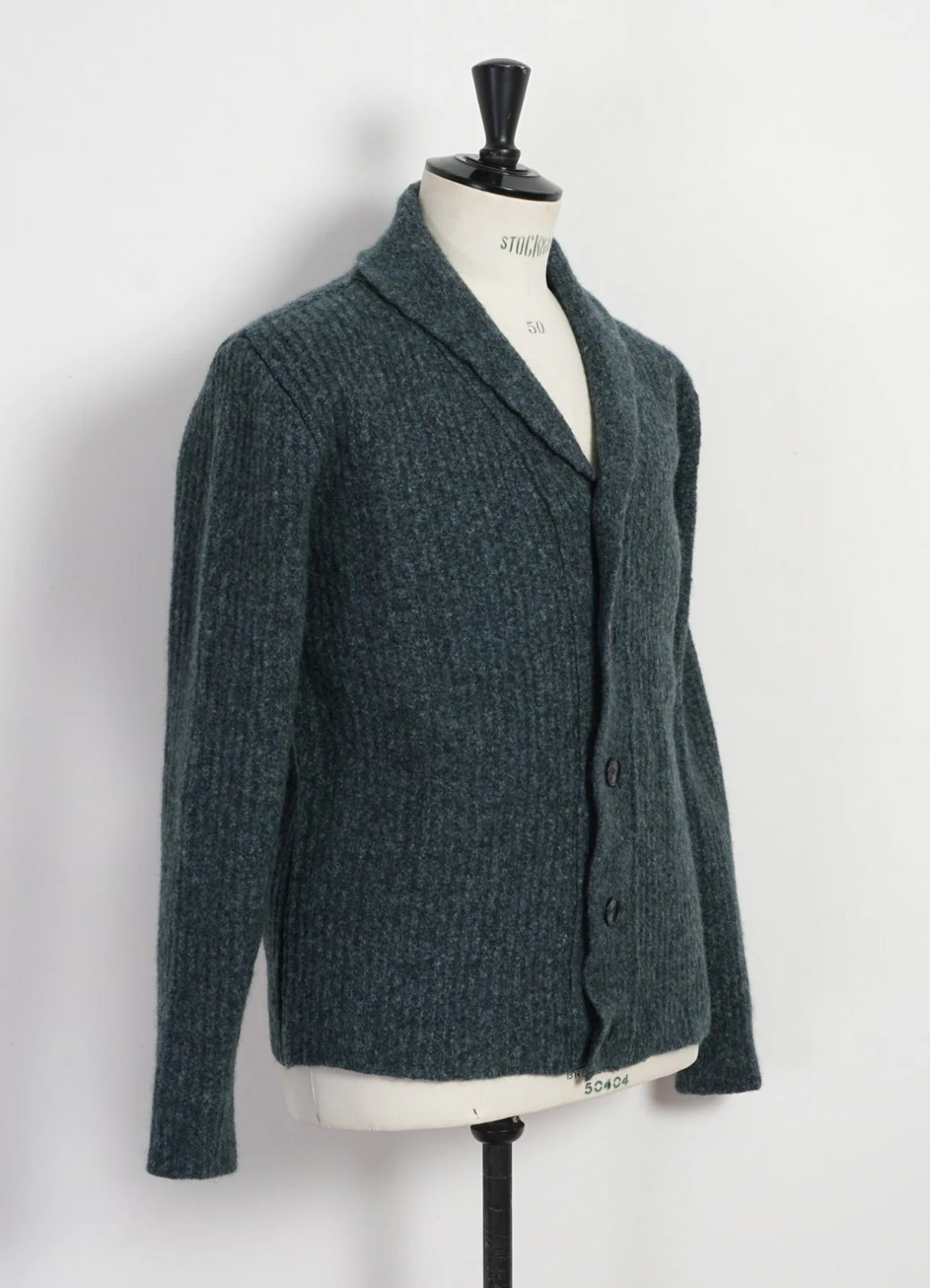 LARSEN | Shawl Collar Cardigan | Petrolium - Image 4