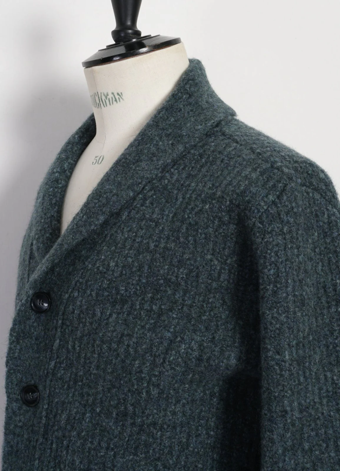 LARSEN | Shawl Collar Cardigan | Petrolium - Image 6