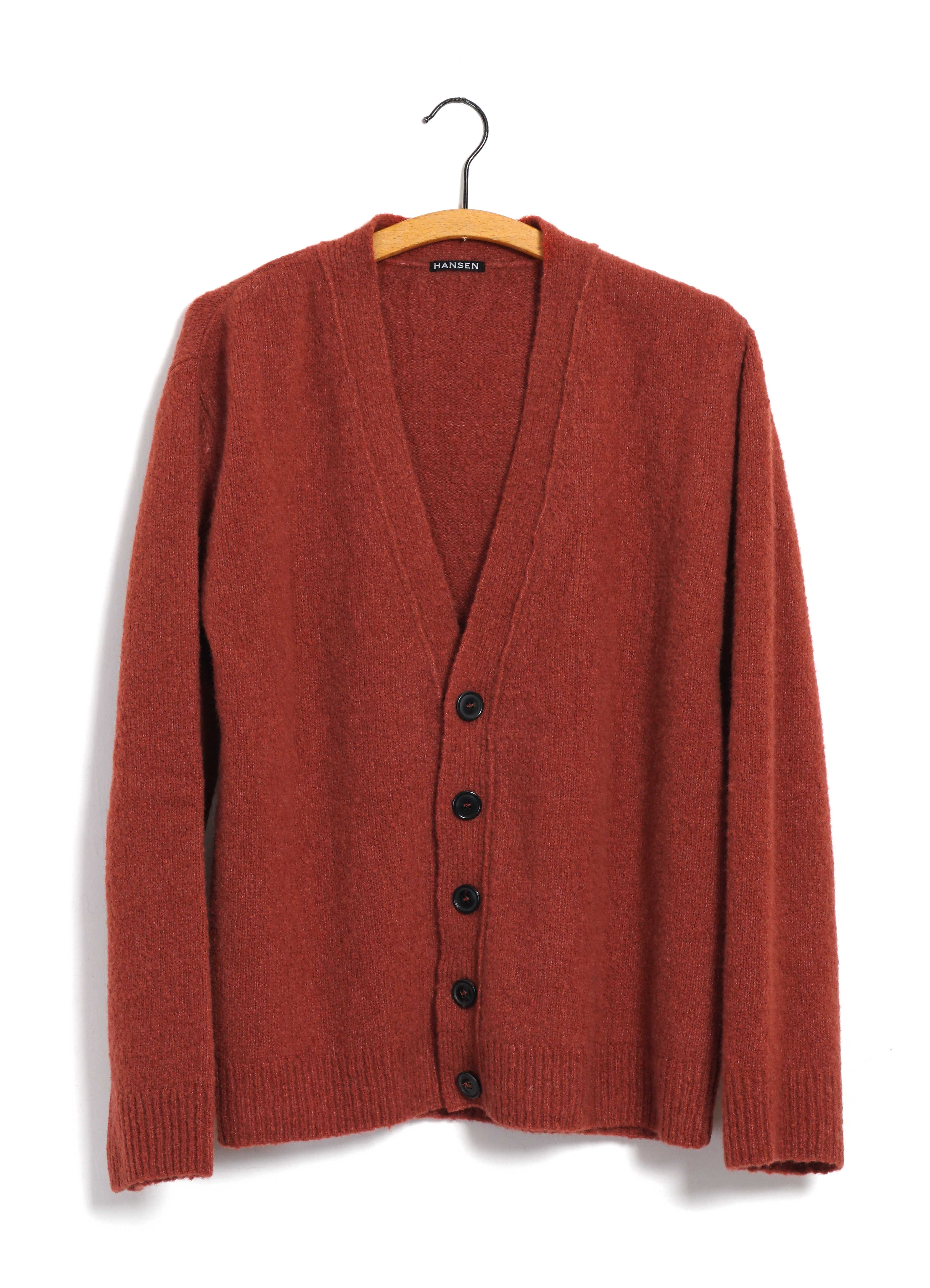 LEANDER 30-08-8 | Classic Cardigan | Rust