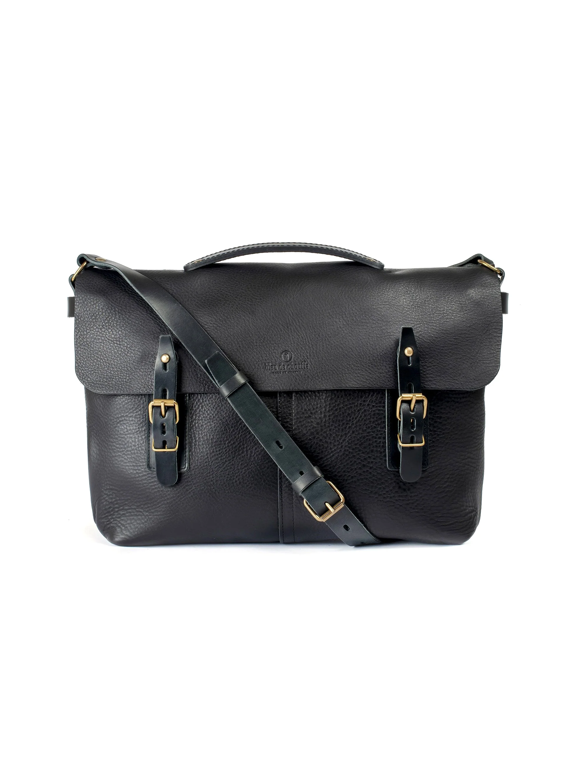 LUCIEN | Vegetable Tanned Leather Satchel Bag | Black