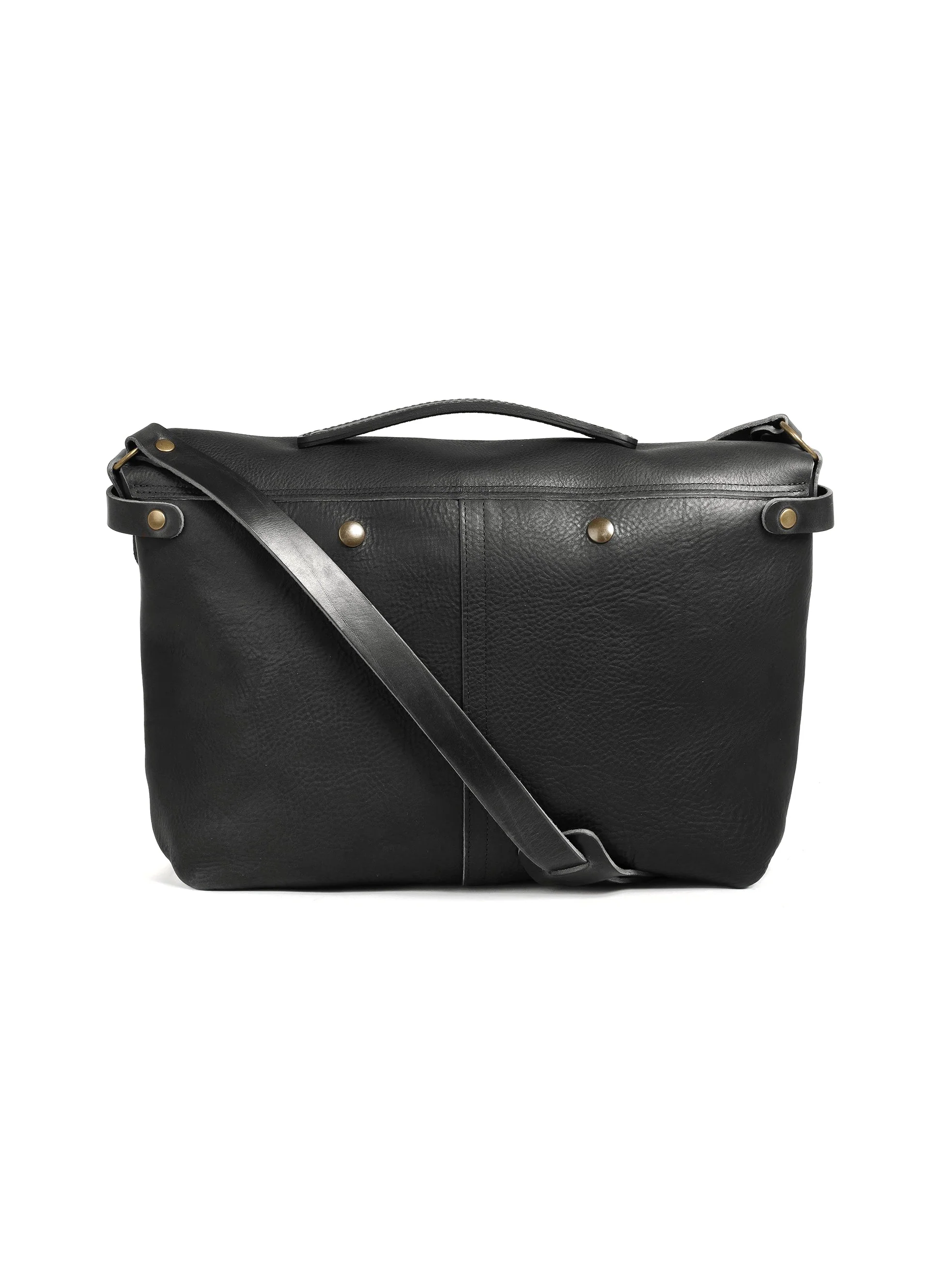 LUCIEN | Vegetable Tanned Leather Satchel Bag | Black - Image 2