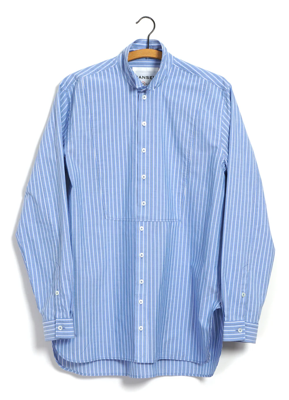 LUIS 30-19-1 | Loose Tuxedo Shirt | Blue stripes