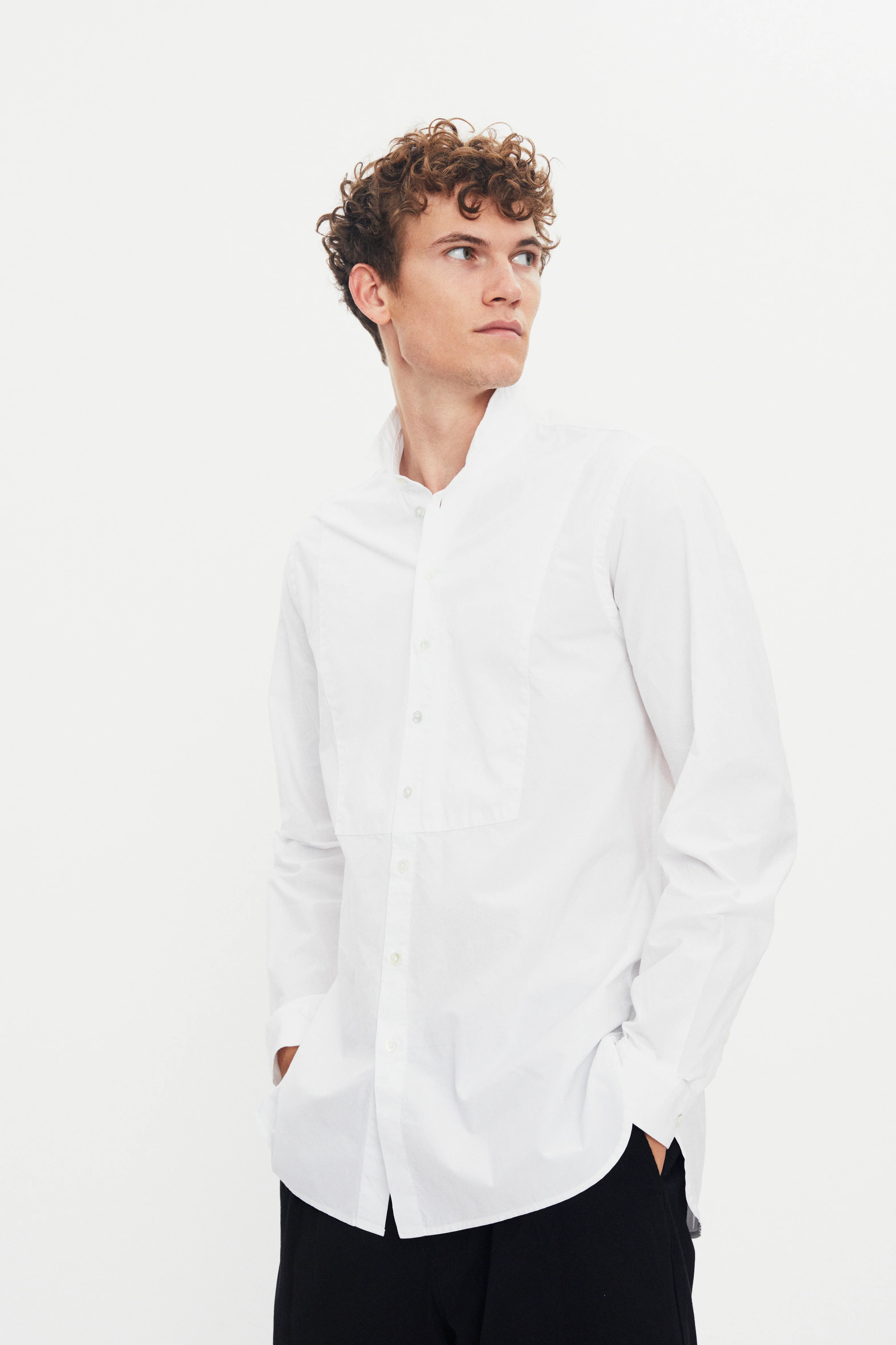 LUIS 30-20-1 | Loose Tuxedo Shirt | White - Image 3