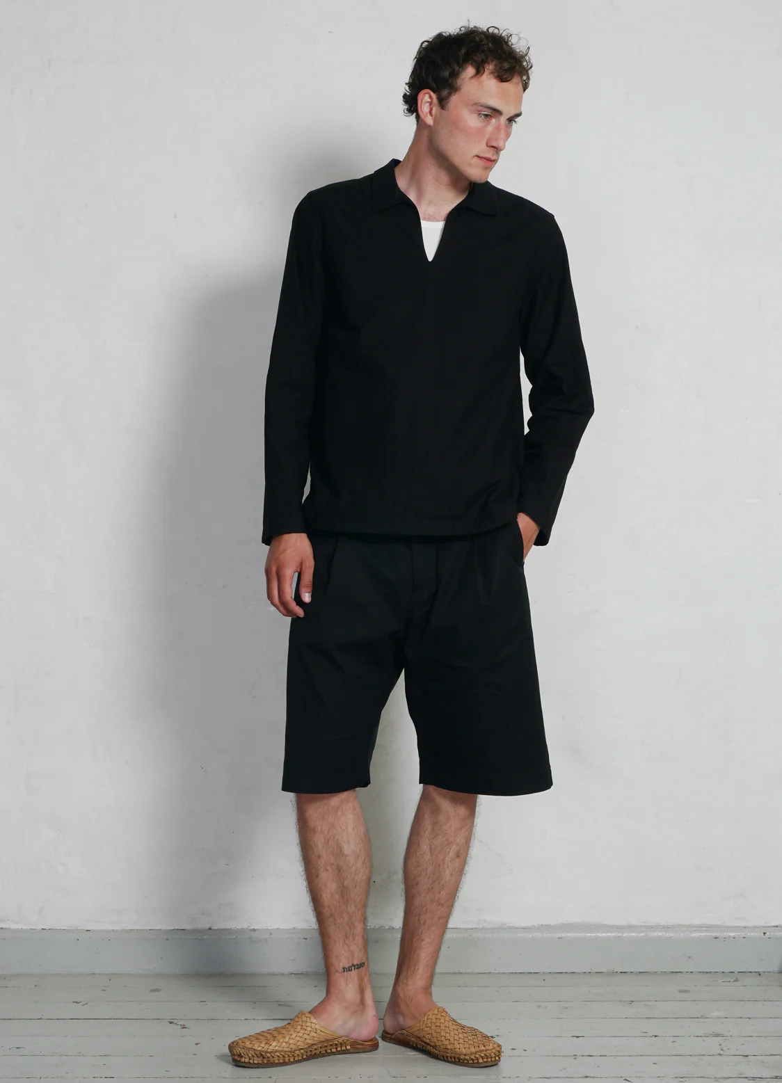 MAGNE | Casual Pull-on Shirt | Black - Image 4