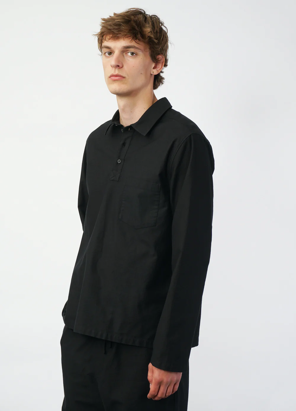 MARCO 29-12-2 | Polo Style Pull-on Shirt | Black - Image 2