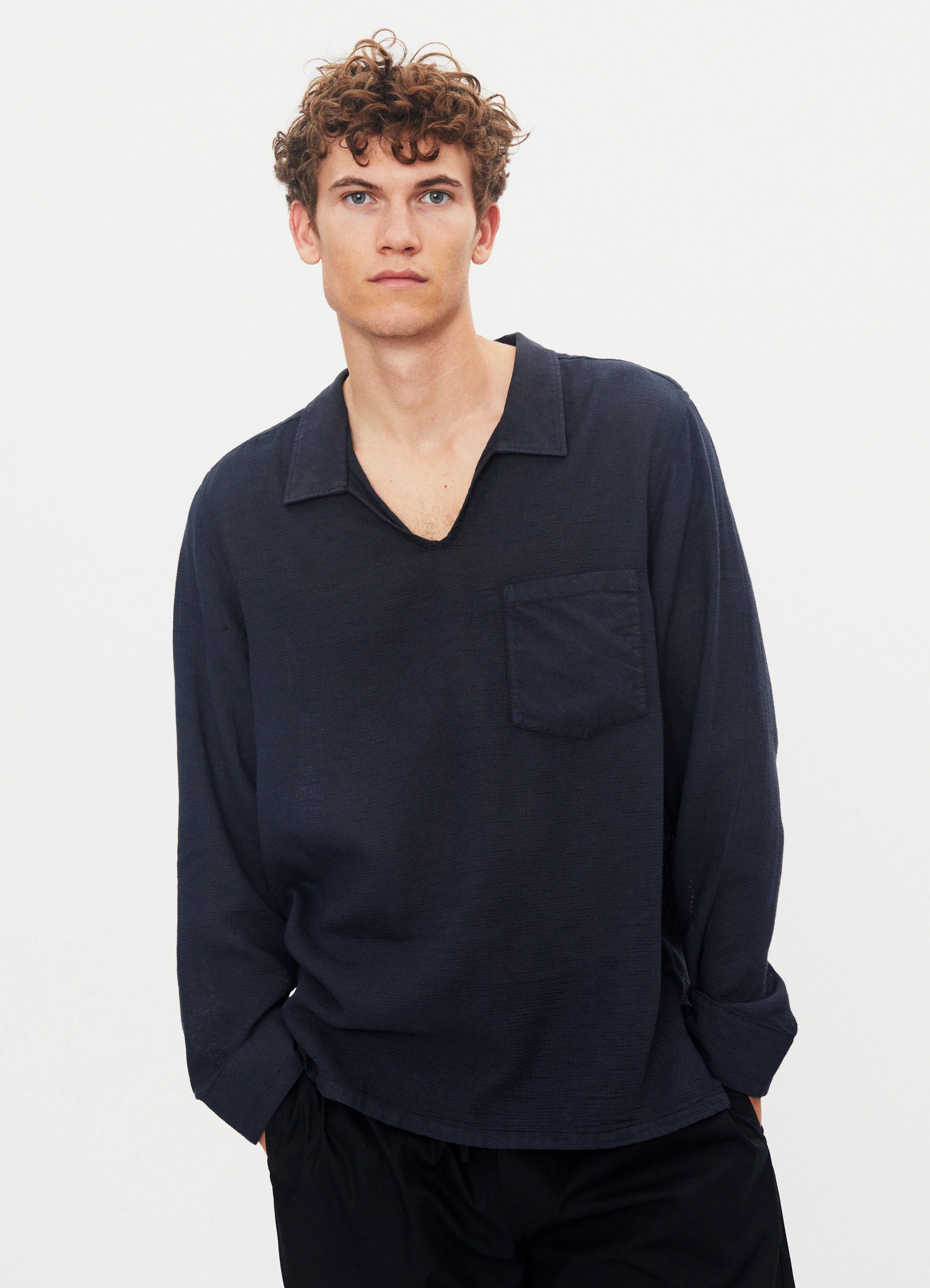 MARIUS 31-39-2 | Casual Gauze Pull-on Shirt | Lava - Image 2
